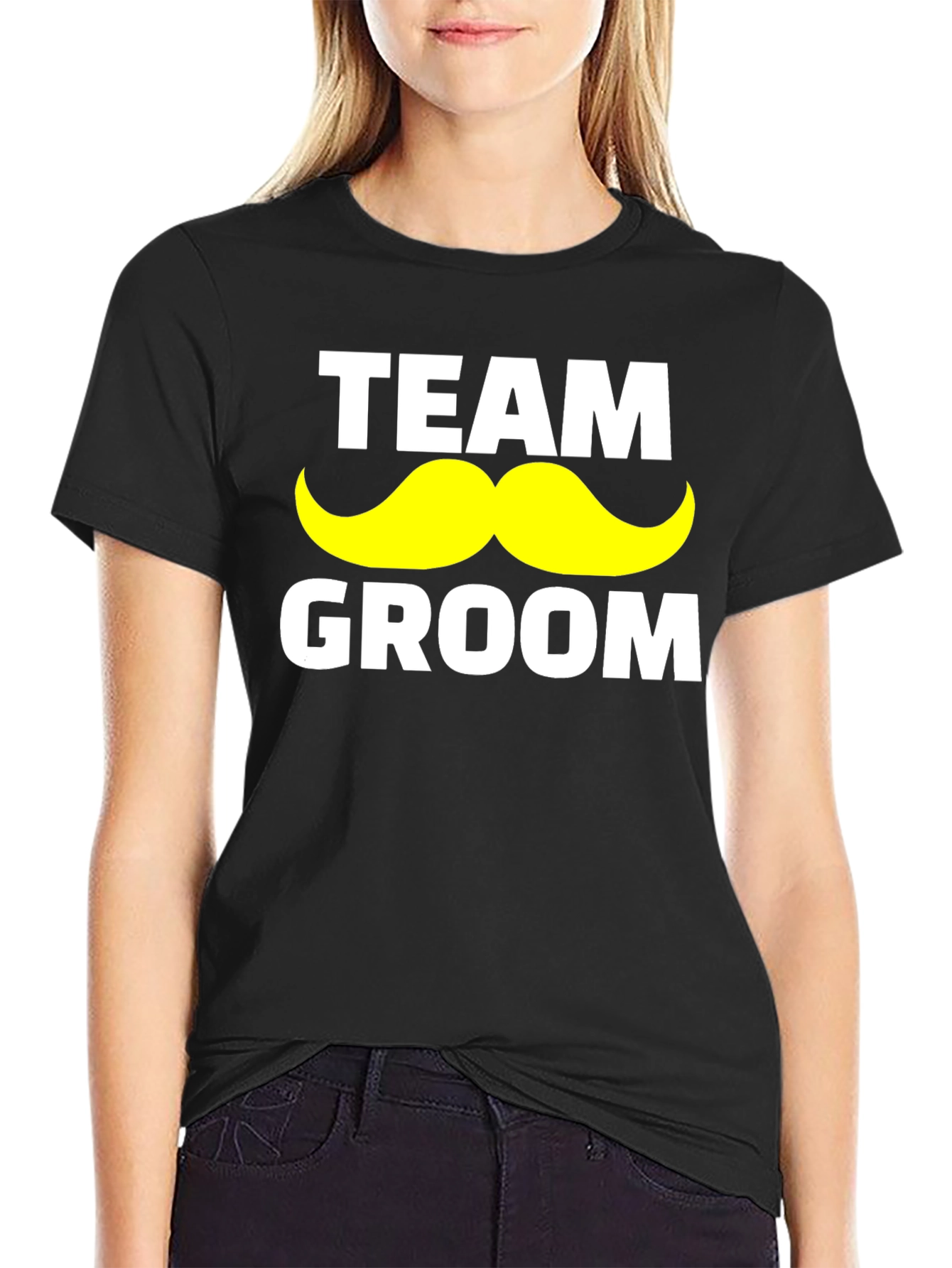 Team Groom Mustache Graphic T-Shirt