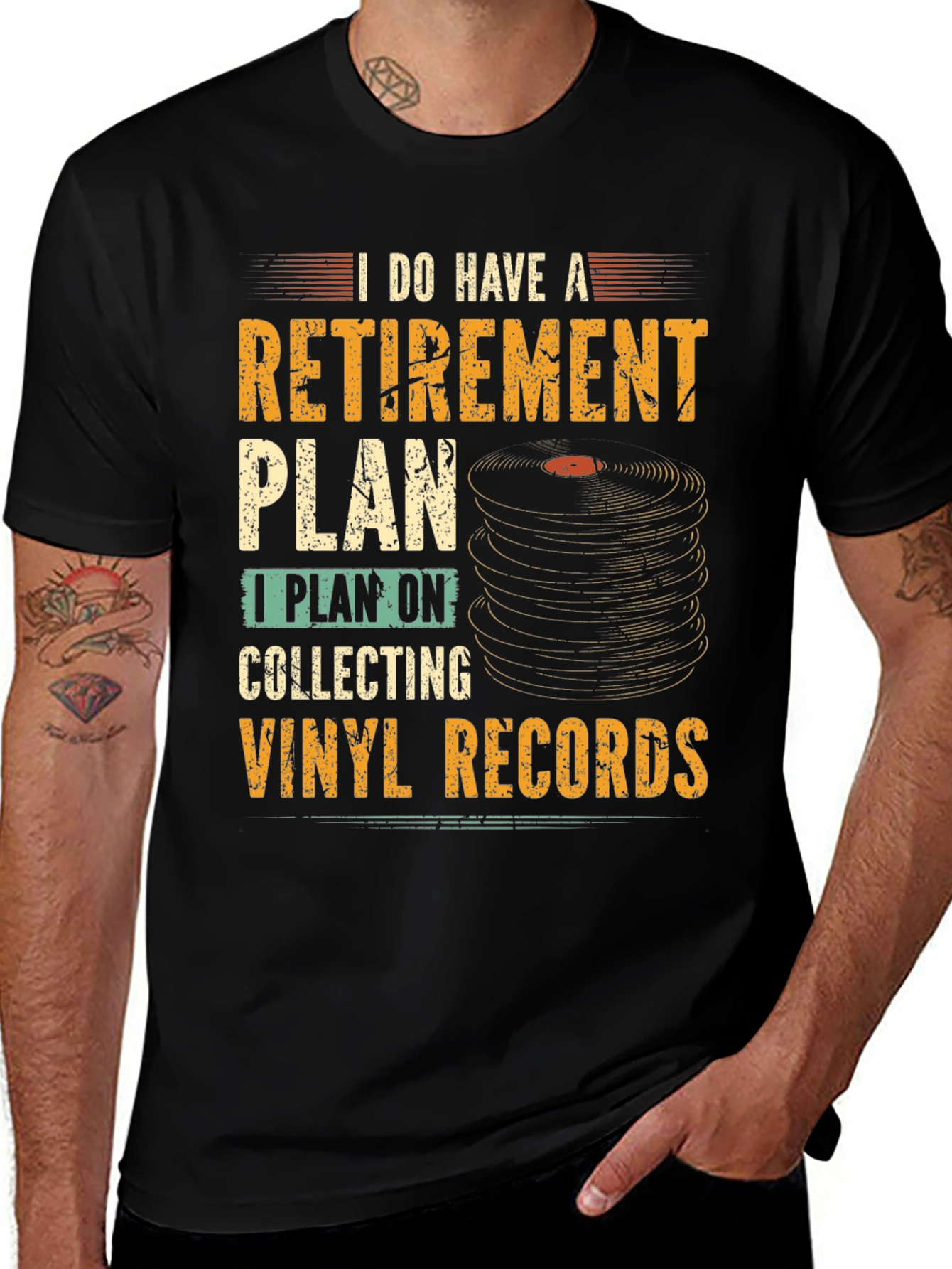 Retirement Vinyl Record Collector T-Shirt