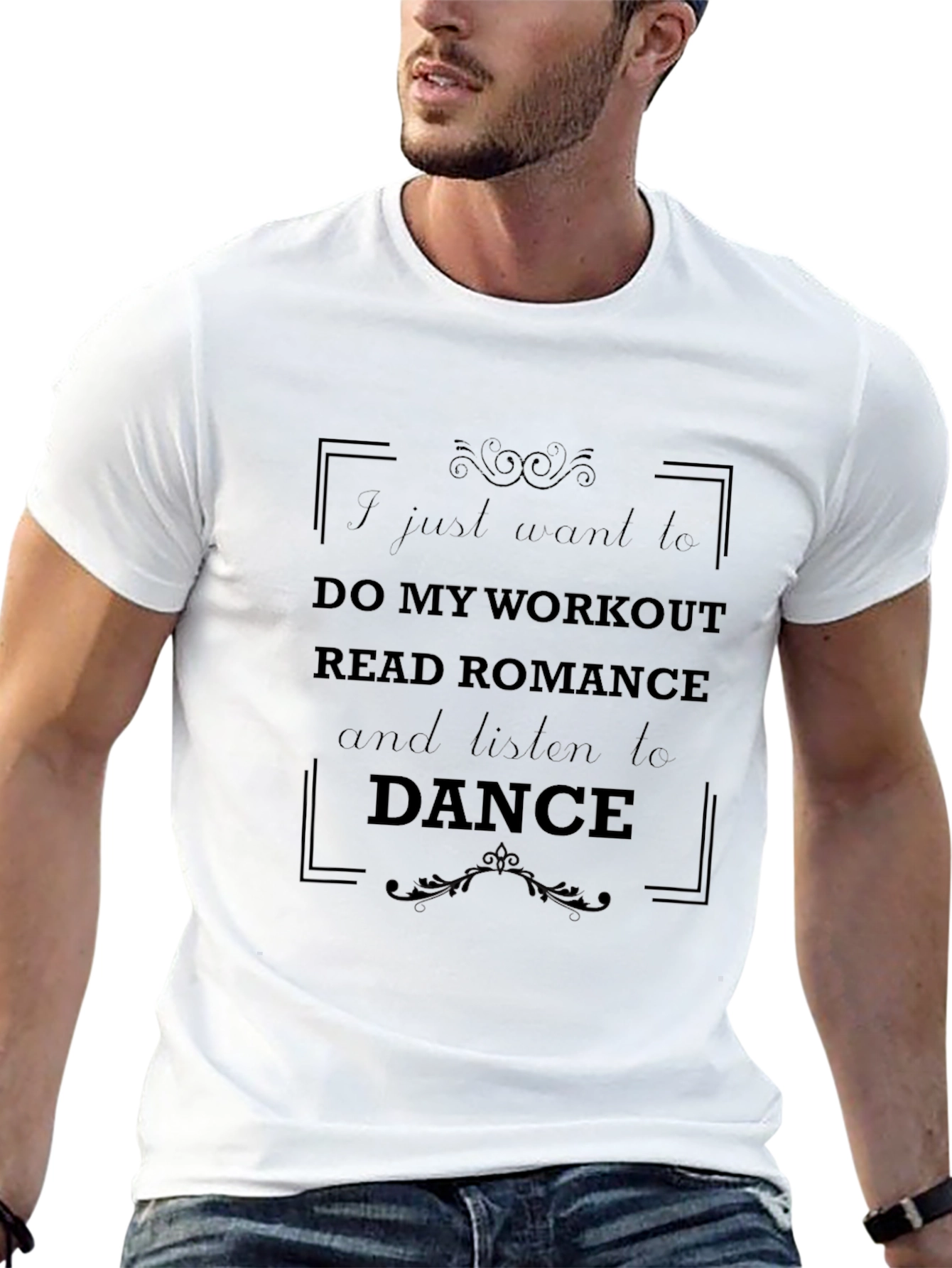 Workout Romance Dance Black Graphic Tee