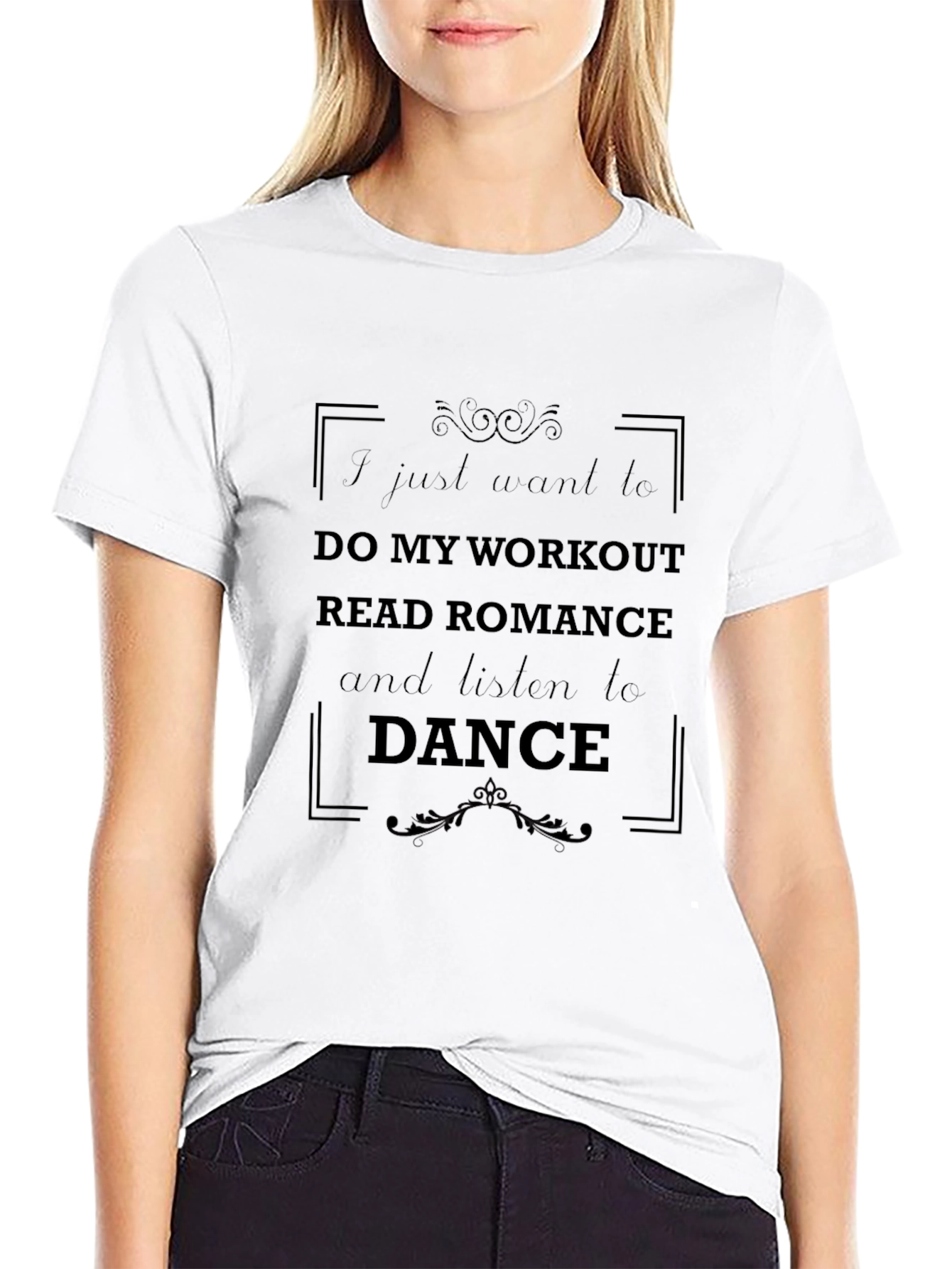 Workout Romance Dance Black Graphic Tee