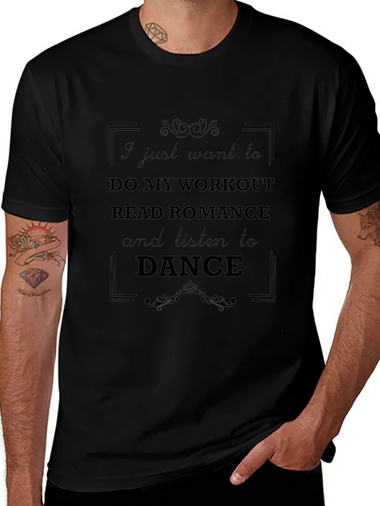 Workout Romance Dance Black Graphic Tee