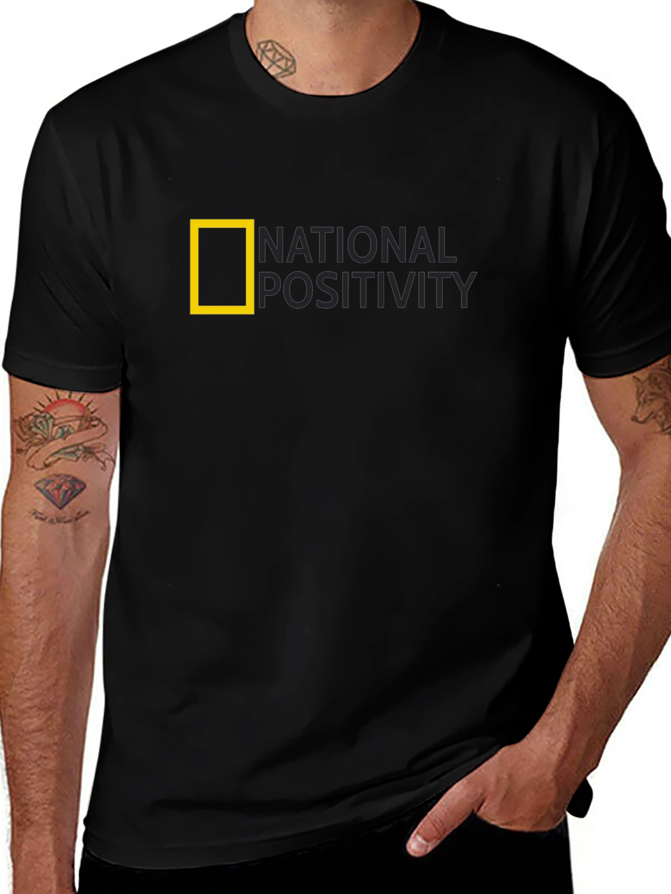 National Positivity Black Tee - Positive Vibes Apparel