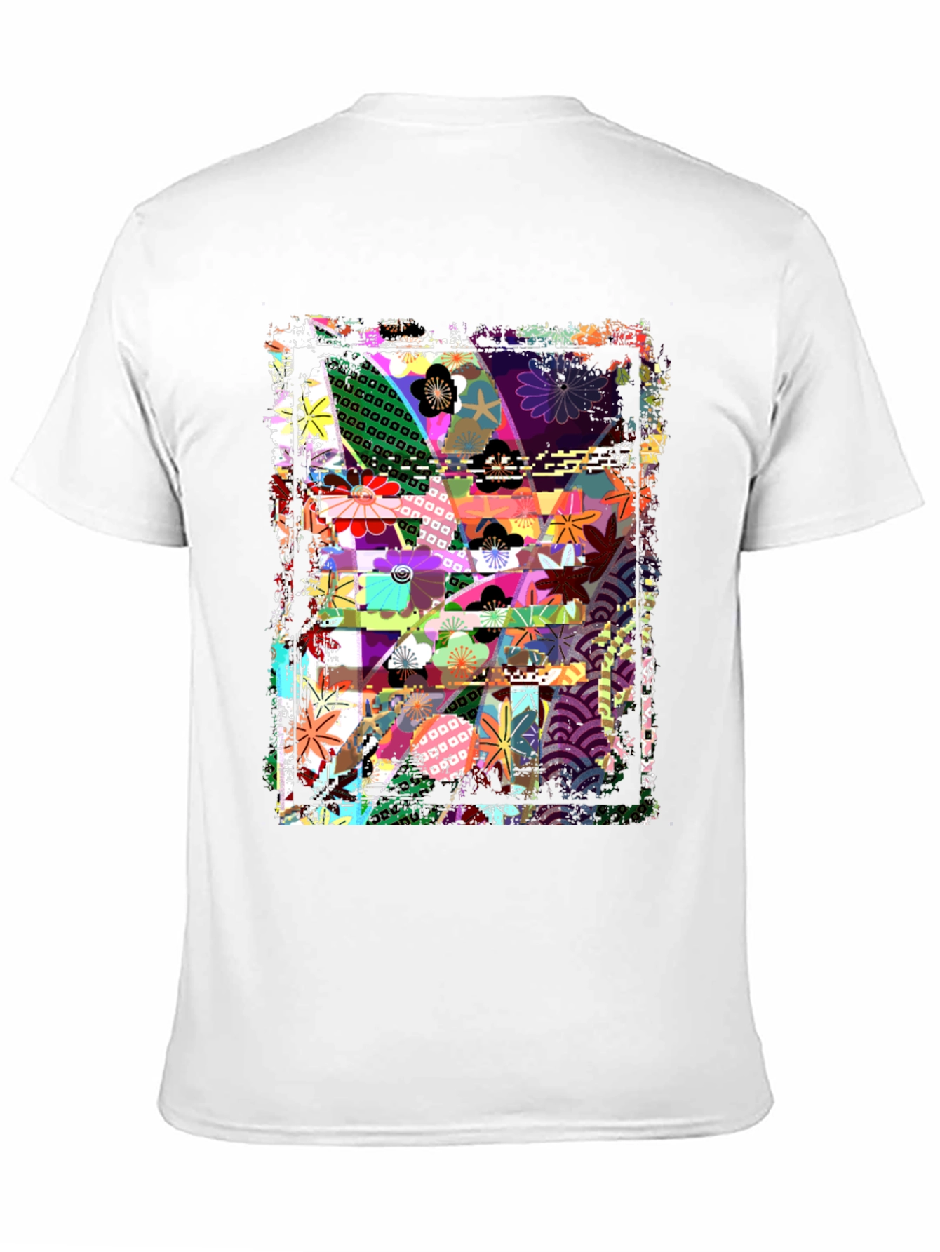 Abstract Floral Graphic Print Black T-Shirt