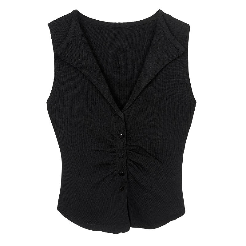 Pleated Sleeveless Top for Women