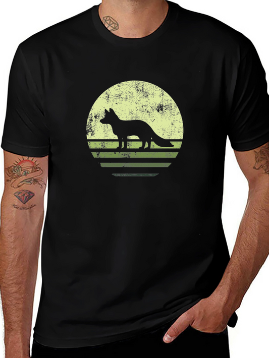 Retro Fox Silhouette T-Shirt - Vintage Style Tee