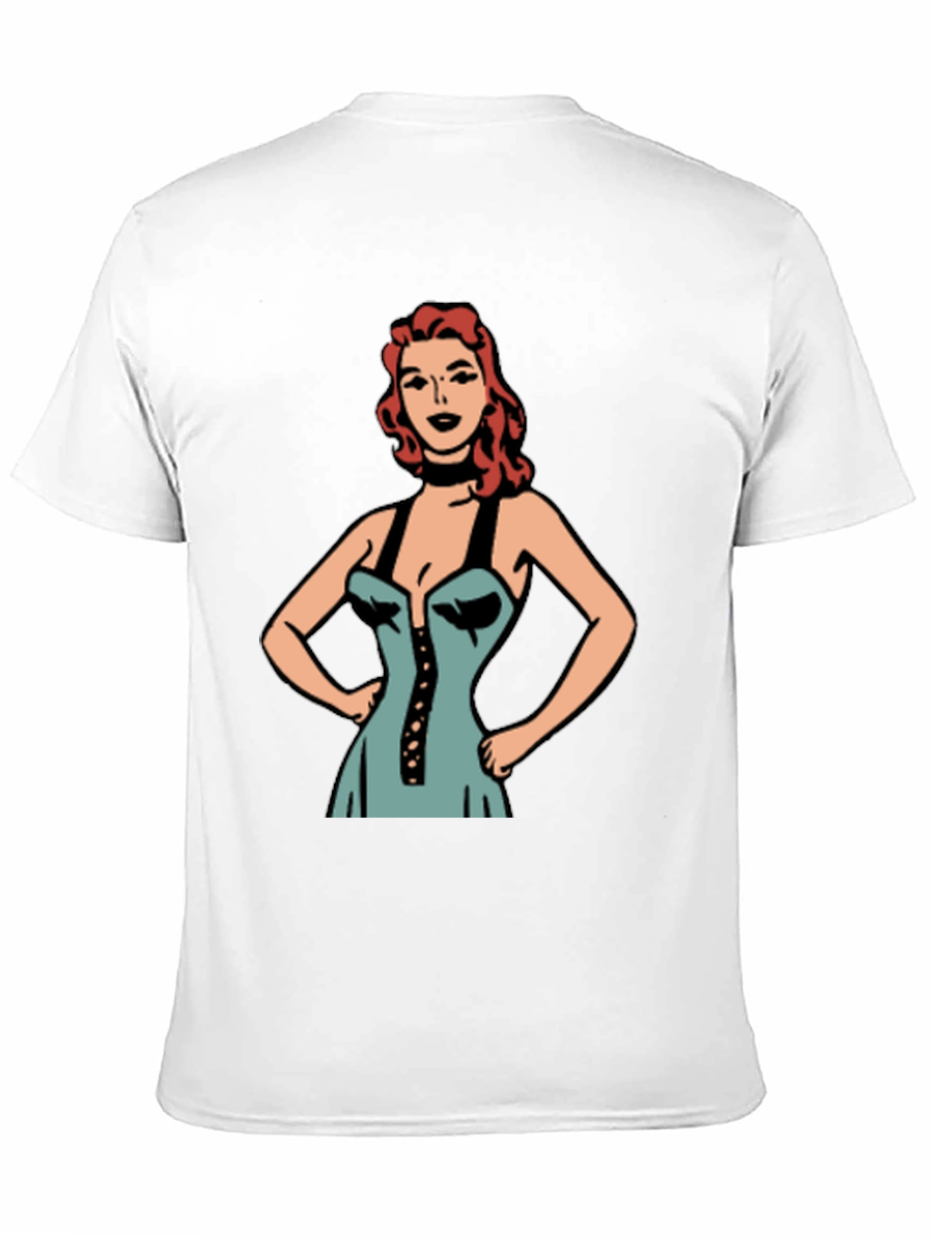 Retro Cartoon Woman Graphic Black T-Shirt