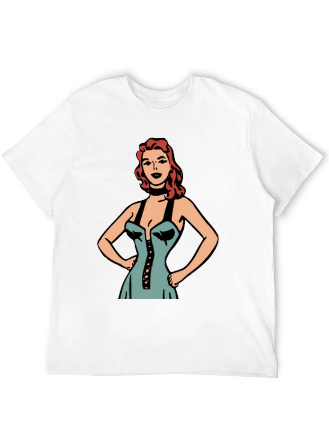 Retro Cartoon Woman Graphic Black T-Shirt