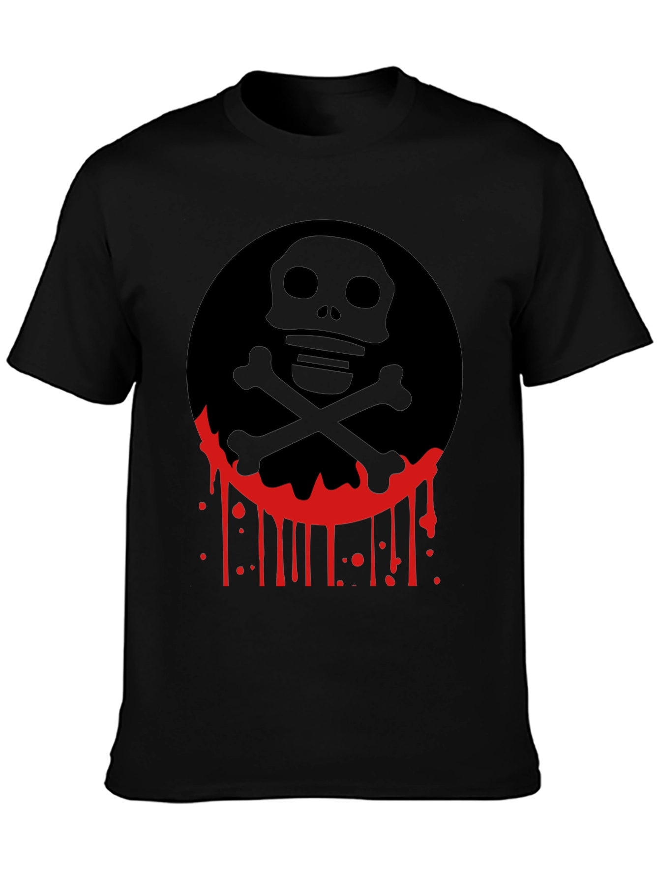 Skull & Crossbones Drip Black T-Shirt