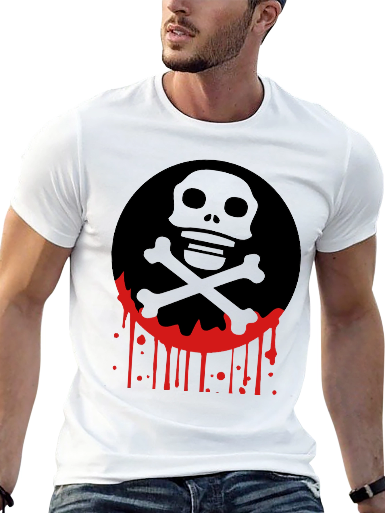 Skull & Crossbones Drip Black T-Shirt