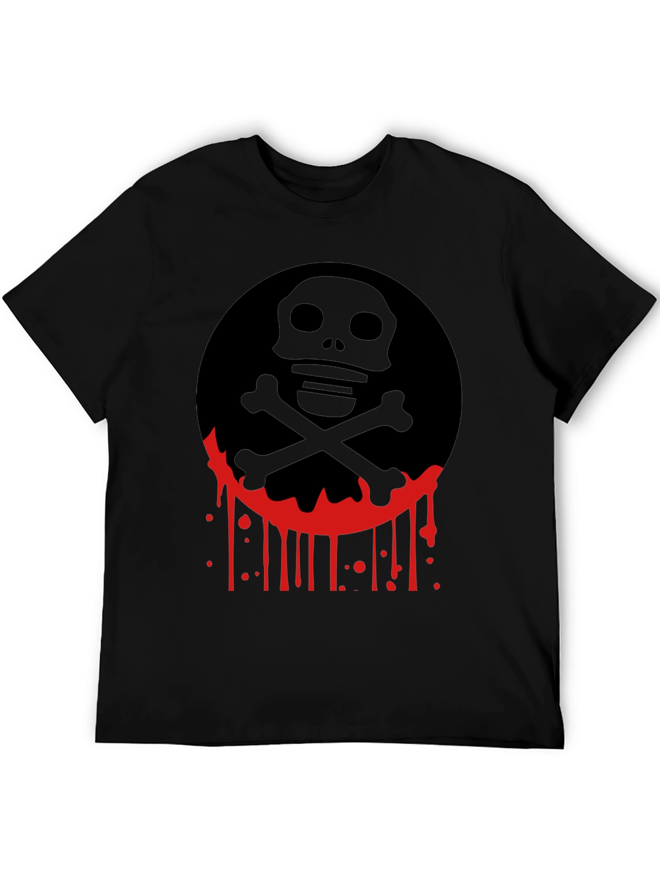 Skull & Crossbones Drip Black T-Shirt