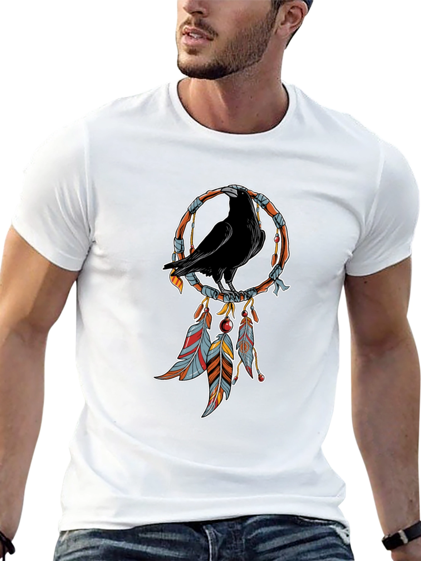 Raven Dreamcatcher T-Shirt - Black Graphic Tee