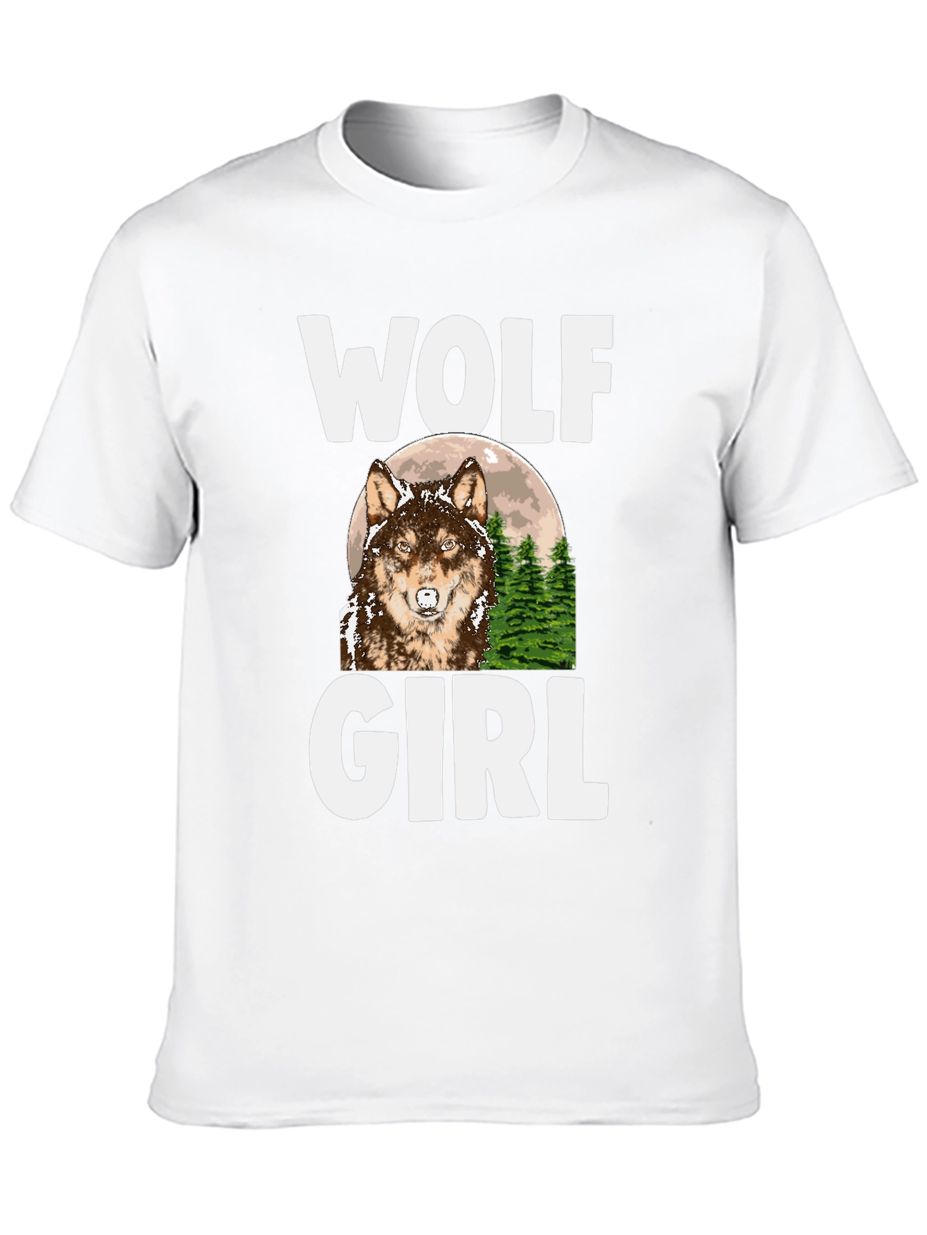 Wolf Girl Graphic Tee - Black Cotton T-Shirt