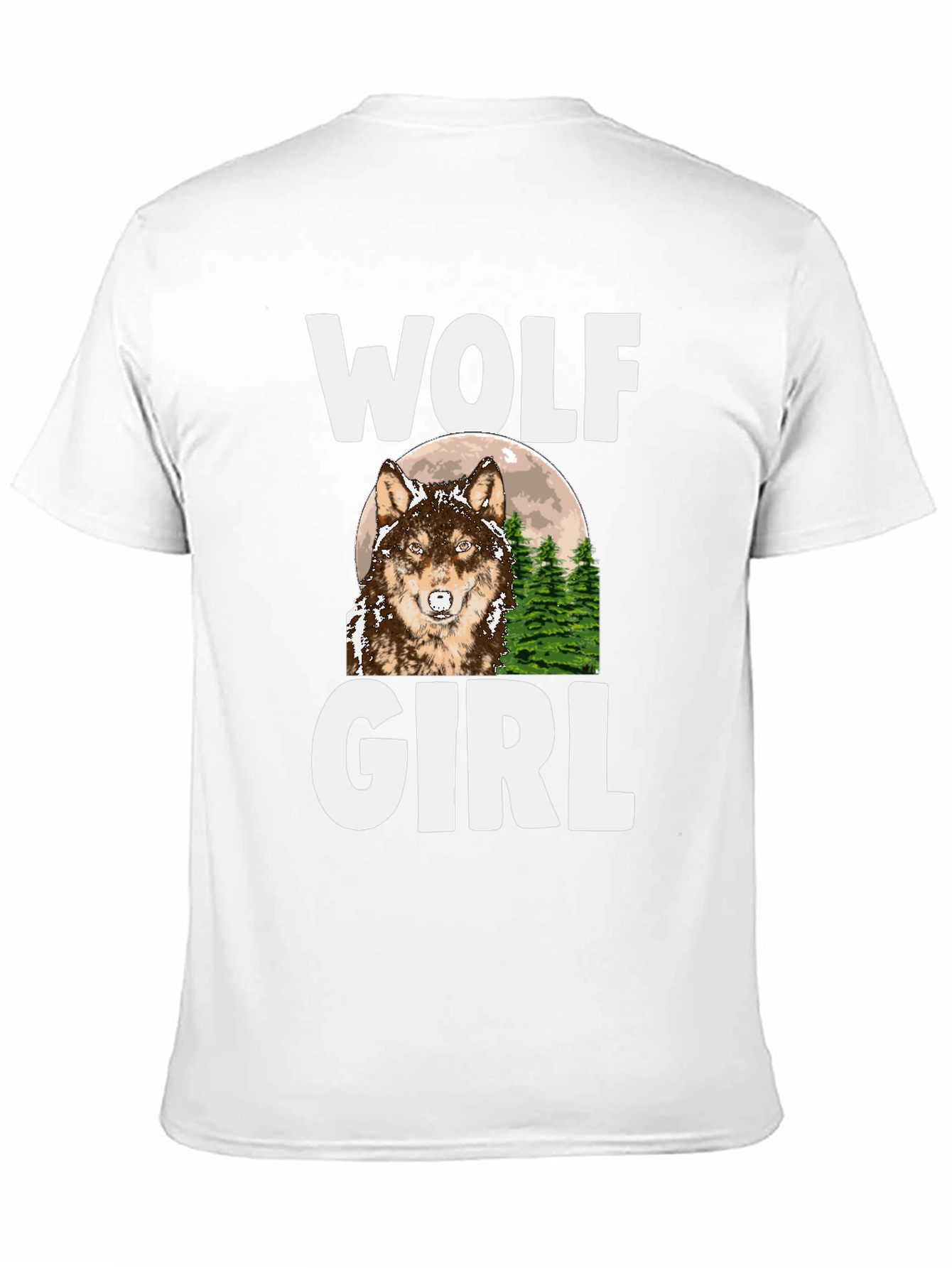 Wolf Girl Graphic Tee - Black Cotton T-Shirt