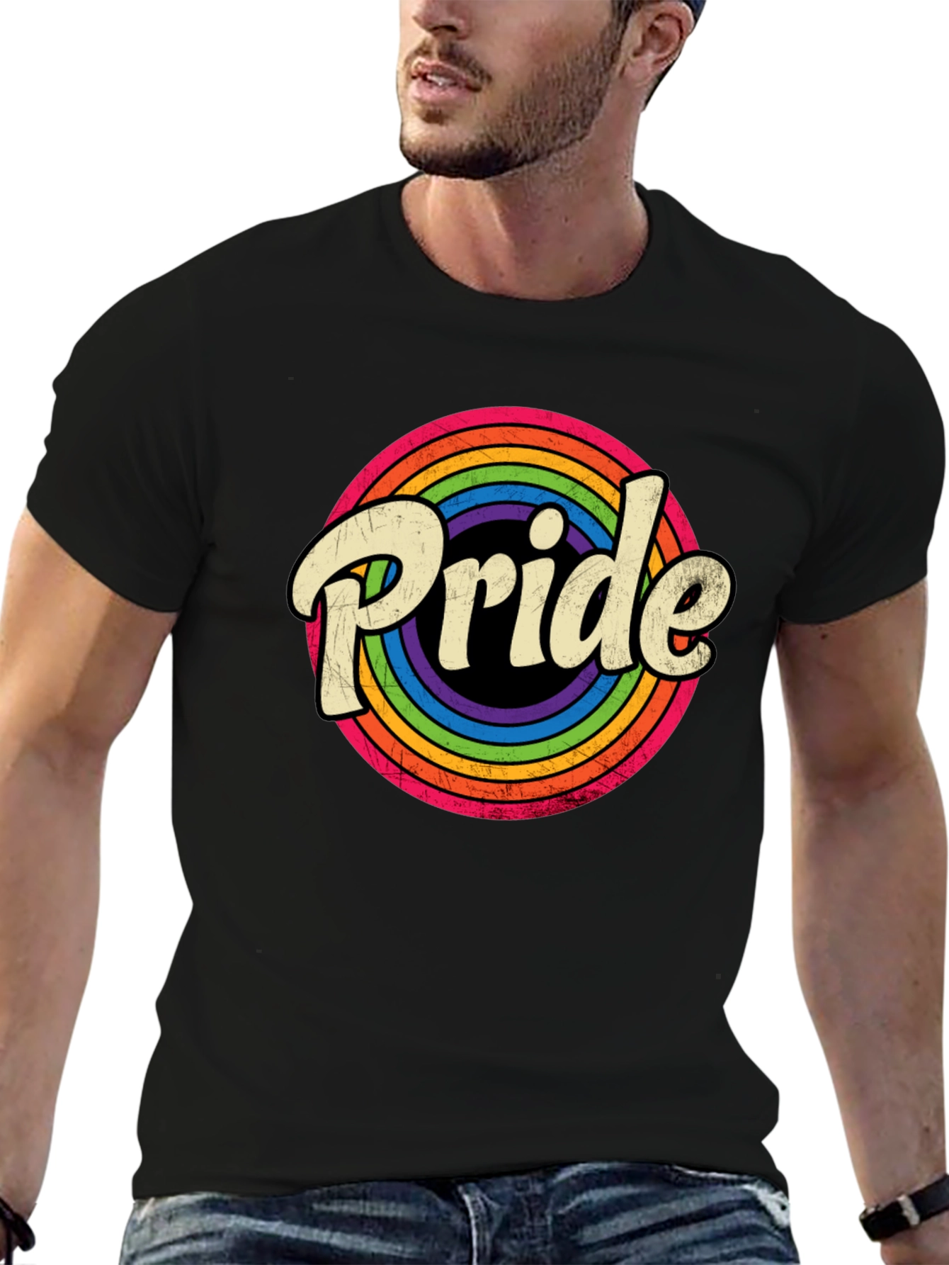 Pride Rainbow Graphic T-Shirt - Unisex Retro Style