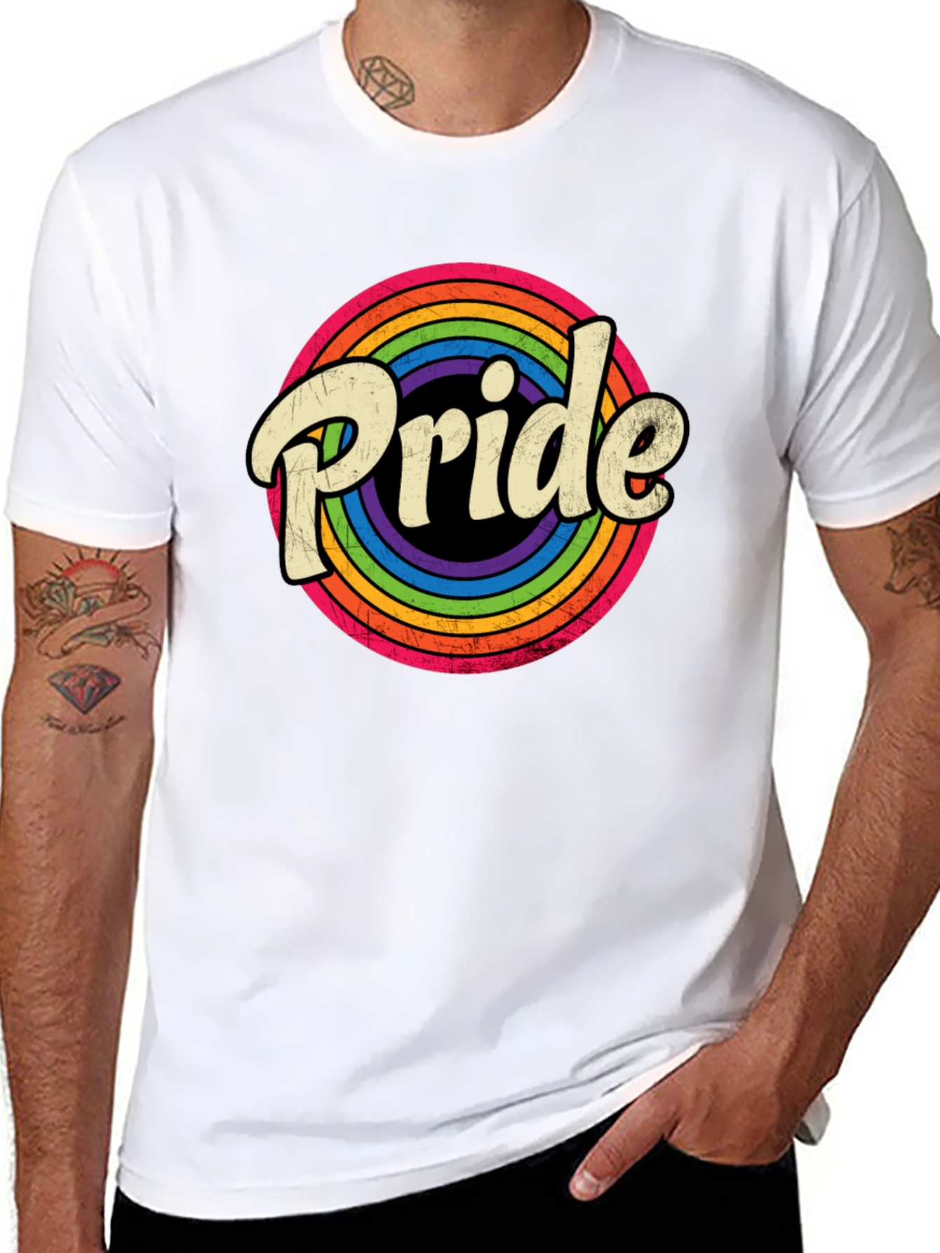 Pride Rainbow Graphic T-Shirt - Unisex Retro Style