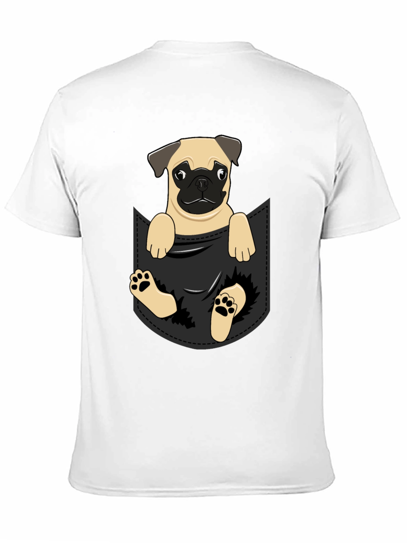 Pug in Pocket T-Shirt - Adorable Dog Tee