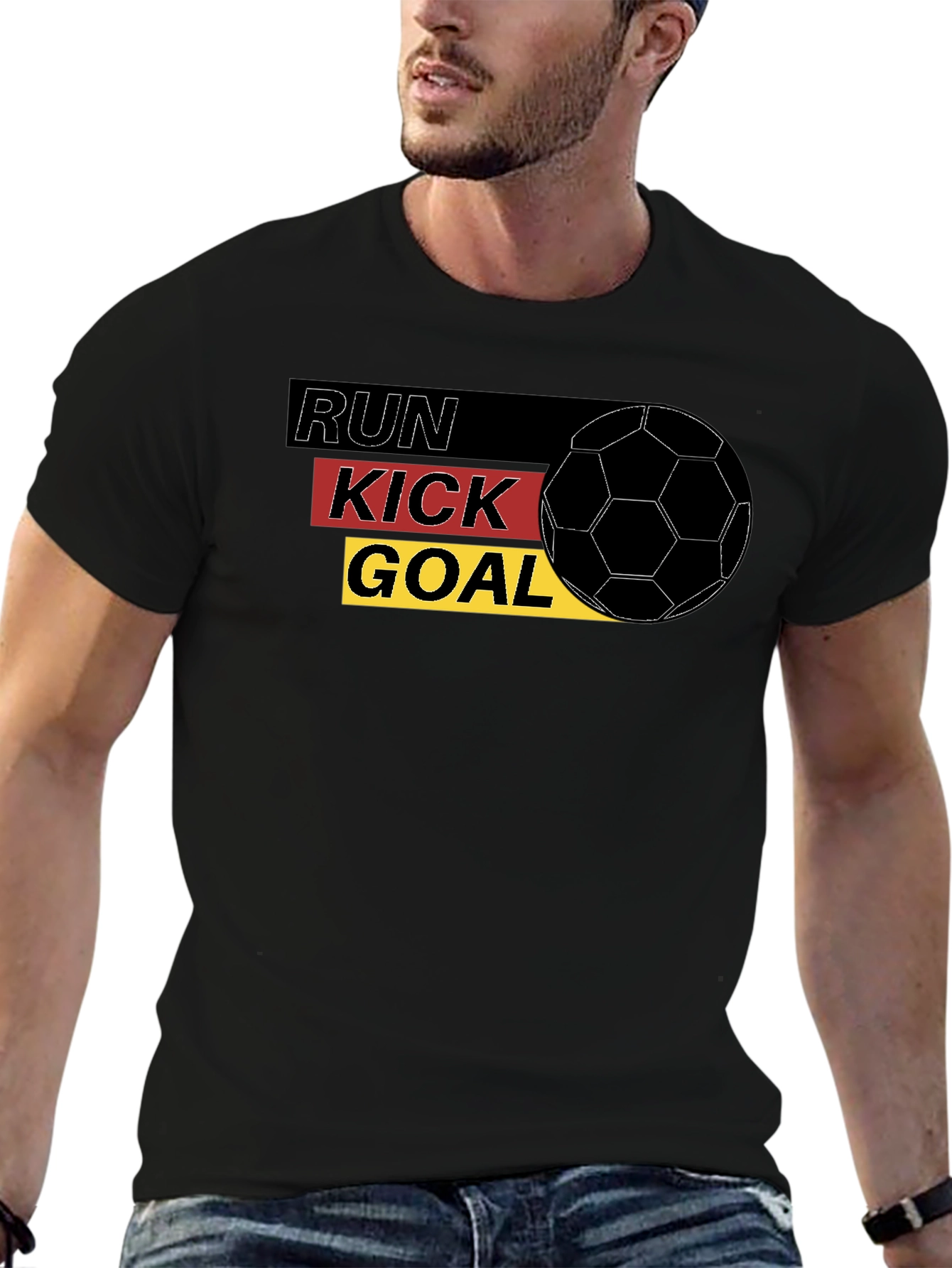 Run Kick Goal Soccer Tee