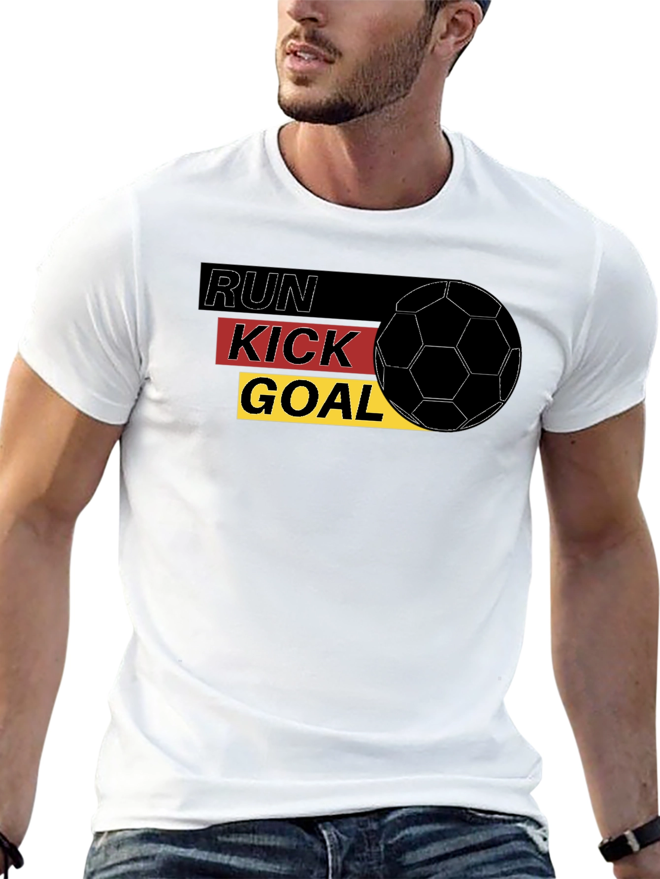 Run Kick Goal Soccer Tee