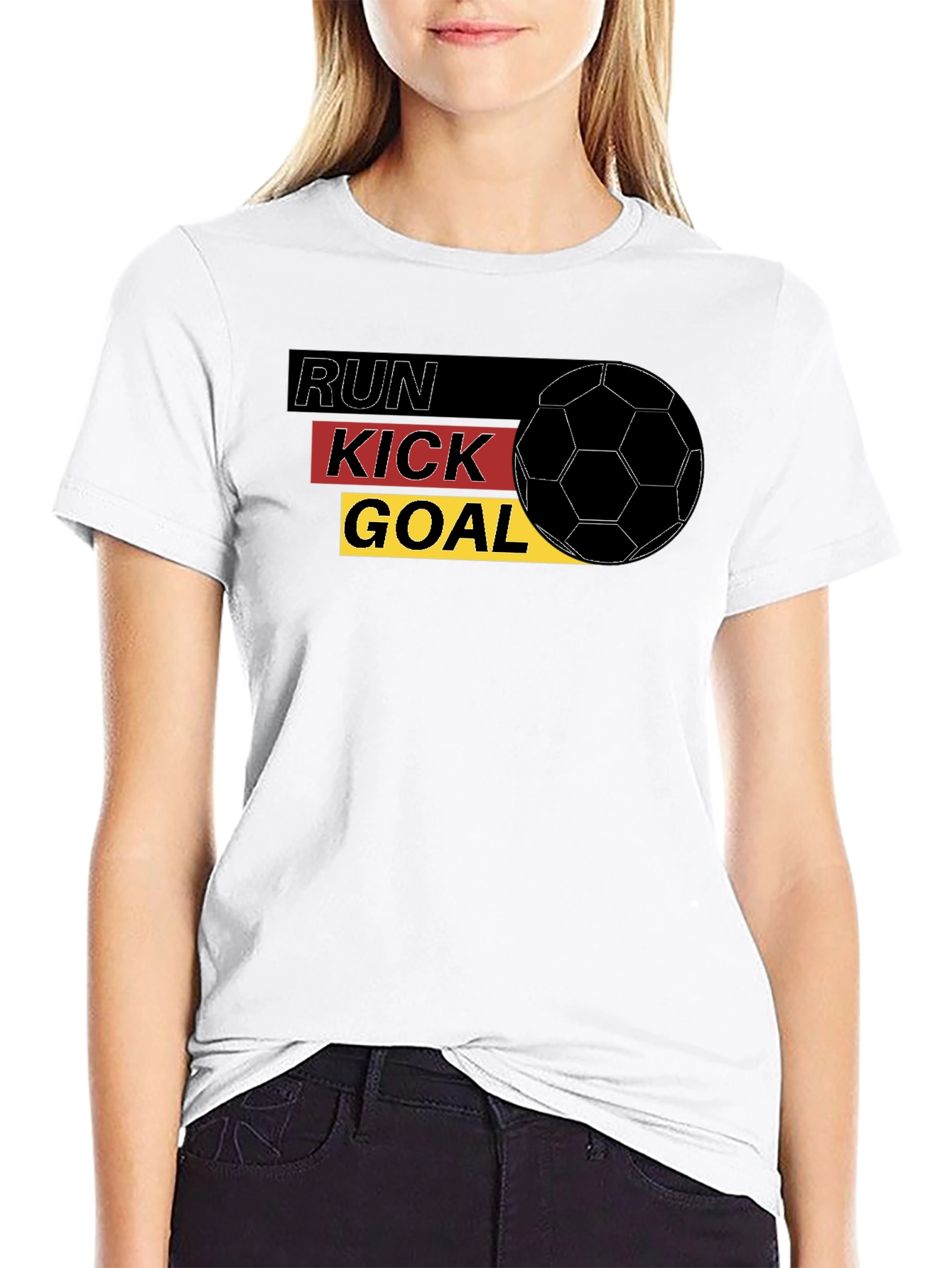 Run Kick Goal Soccer Tee