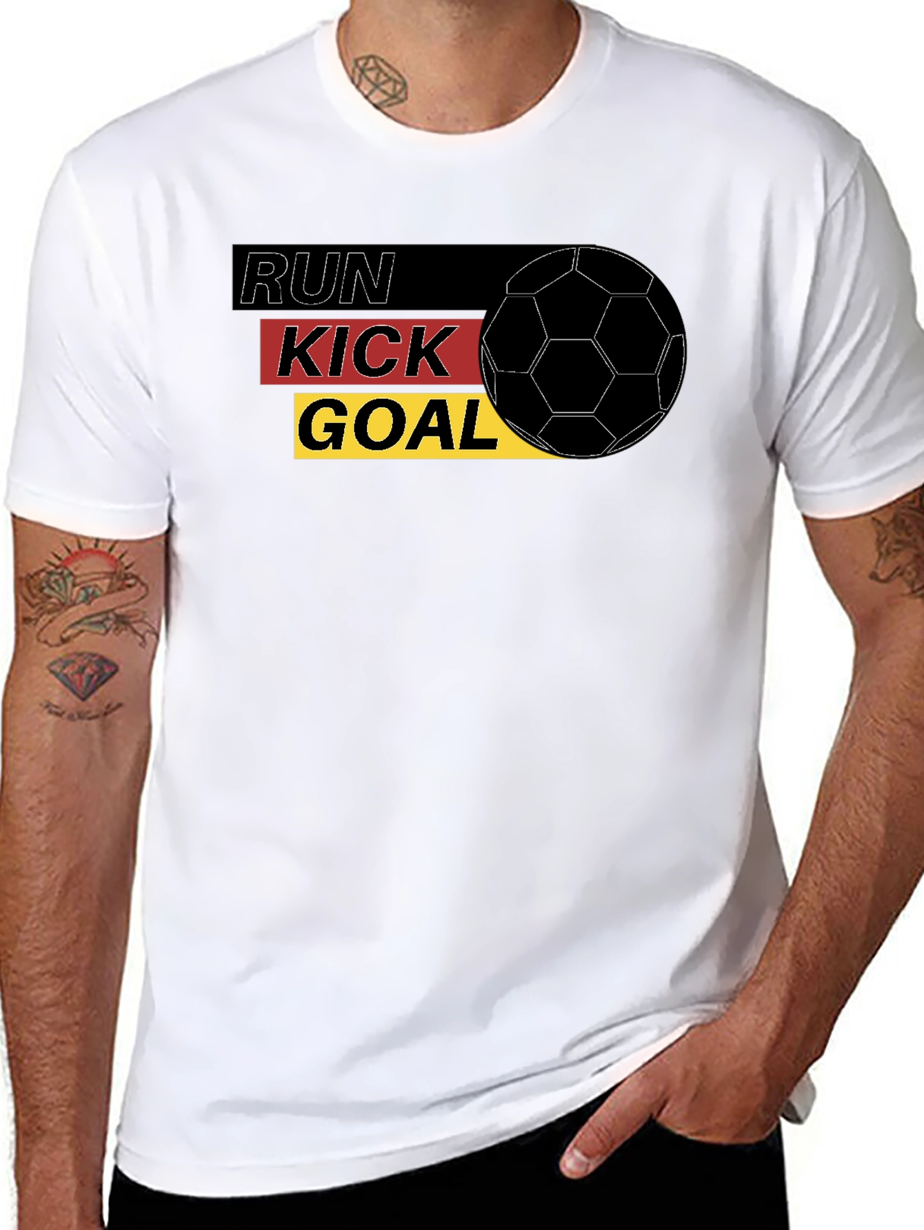 Run Kick Goal Soccer Tee