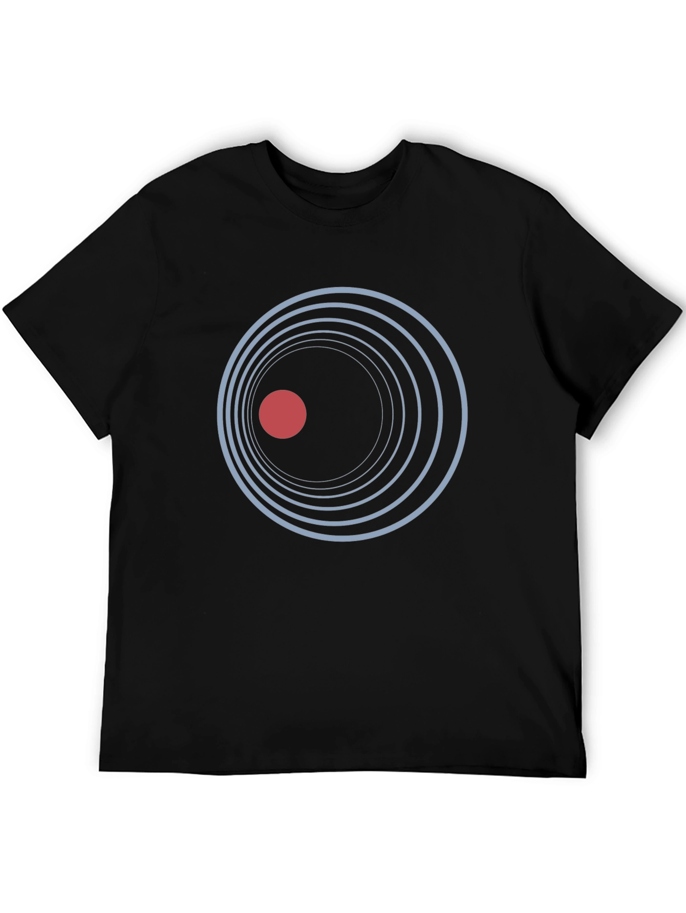 Abstract Circle Graphic Print Black T-Shirt
