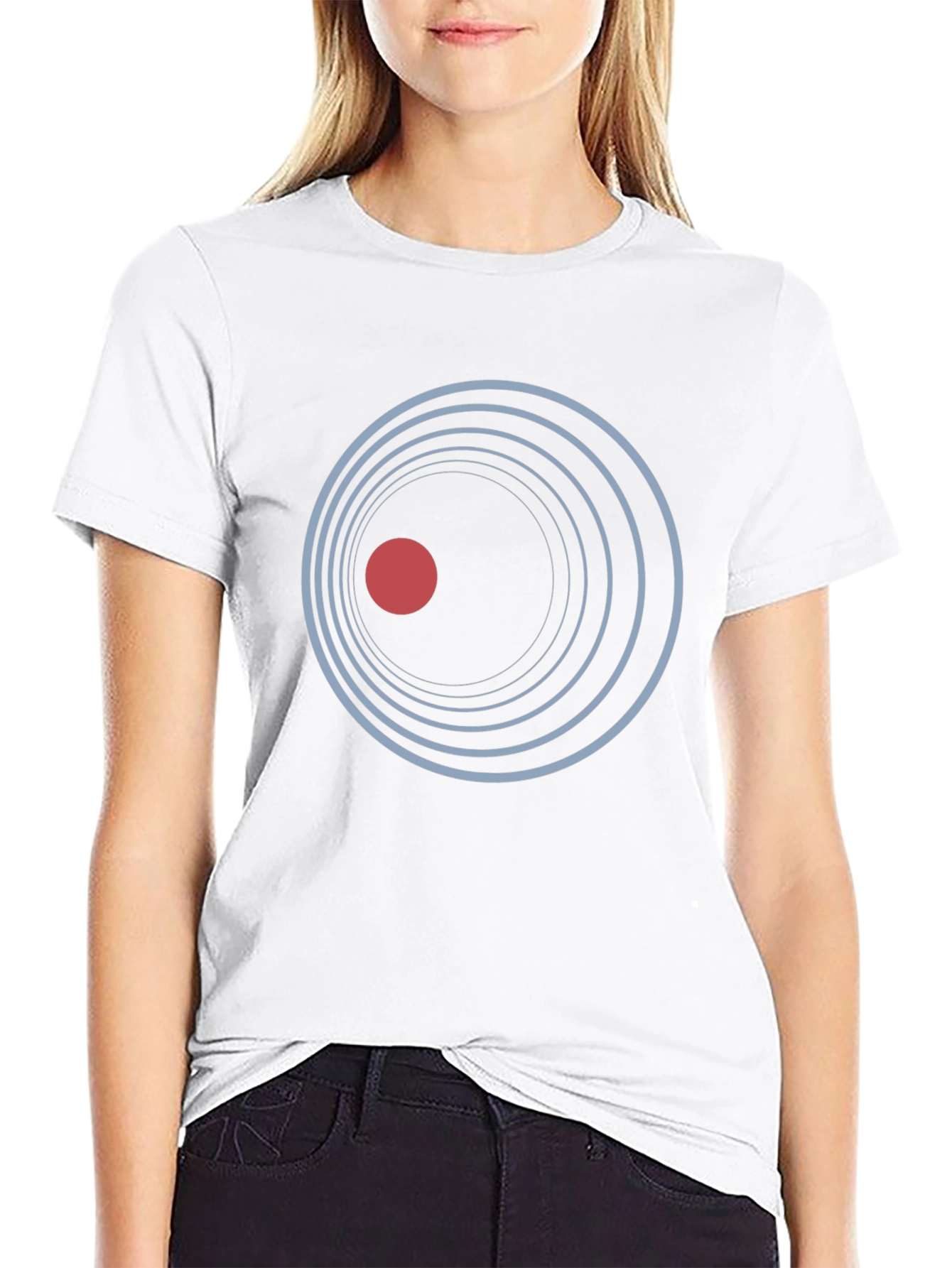 Abstract Circle Graphic Print Black T-Shirt