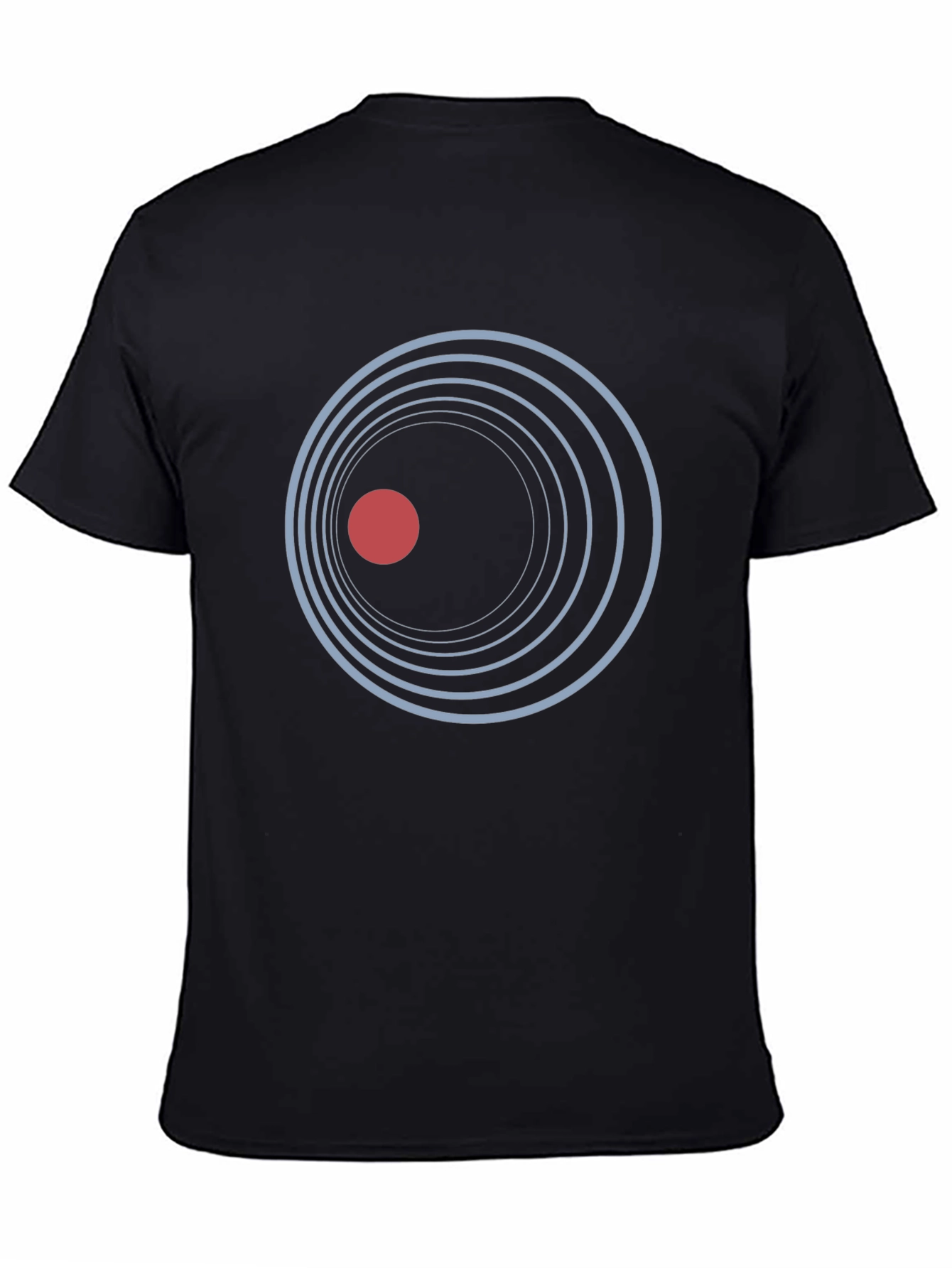 Abstract Circle Graphic Print Black T-Shirt