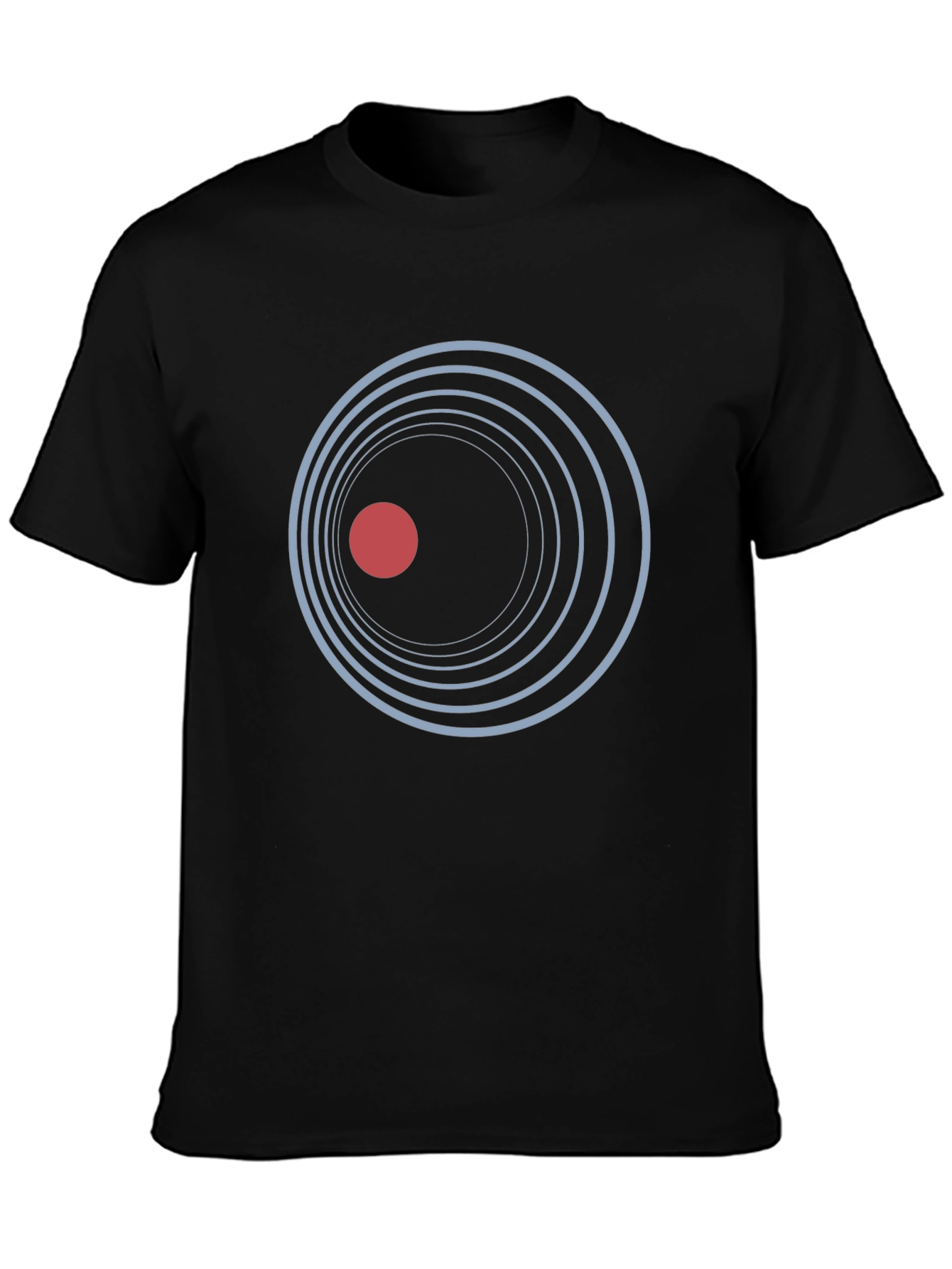 Abstract Circle Graphic Print Black T-Shirt