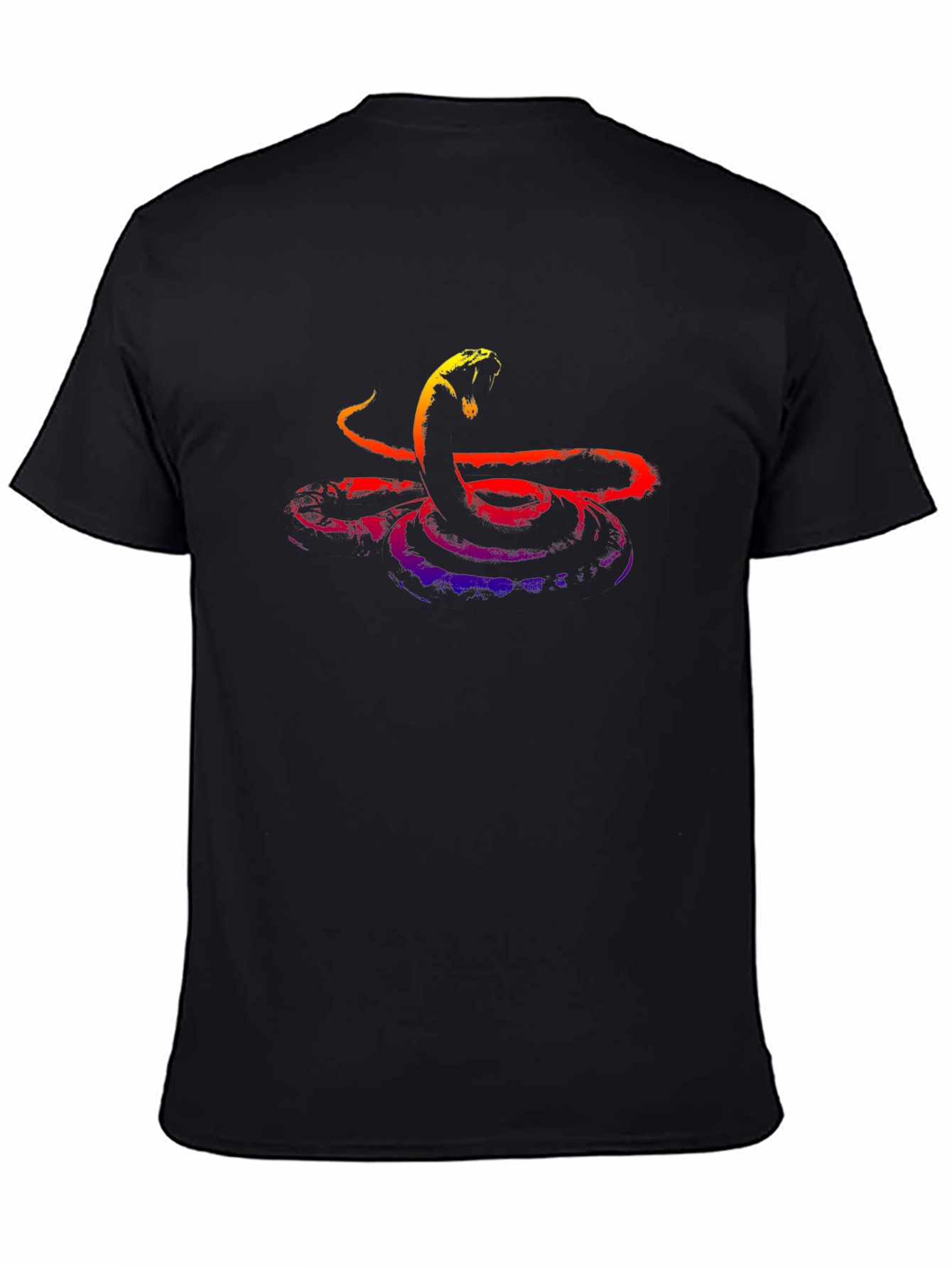 Vibrant Snake Graphic Tee - Mens Black T-Shirt