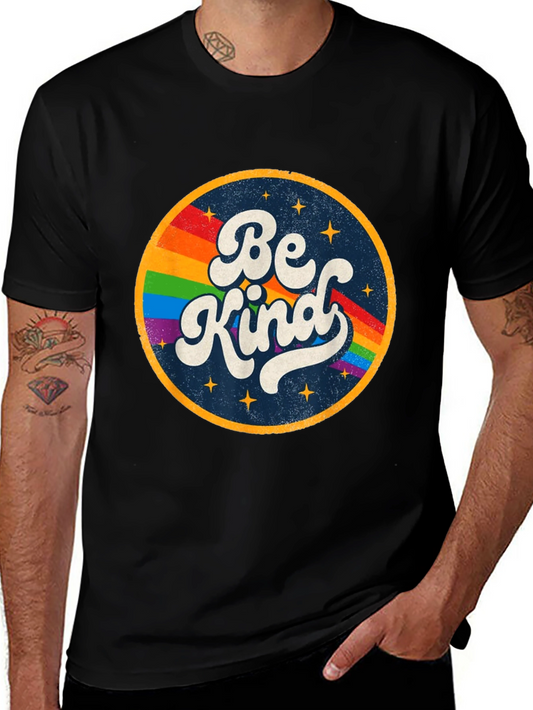 Be Kind Rainbow Graphic Tee - Retro Style