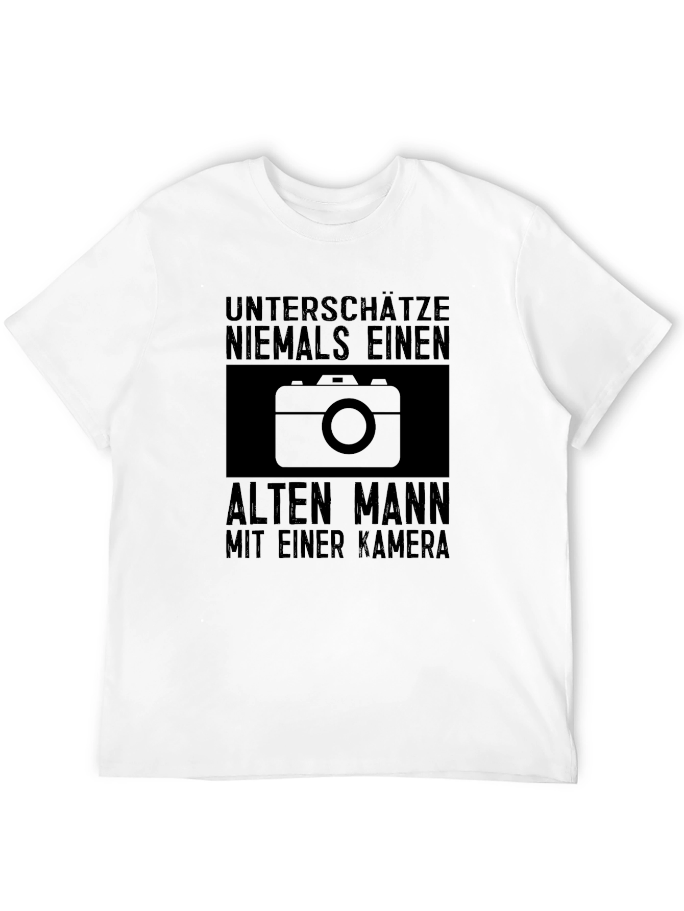 Never Underestimate Old Man with Camera Graphic Tee