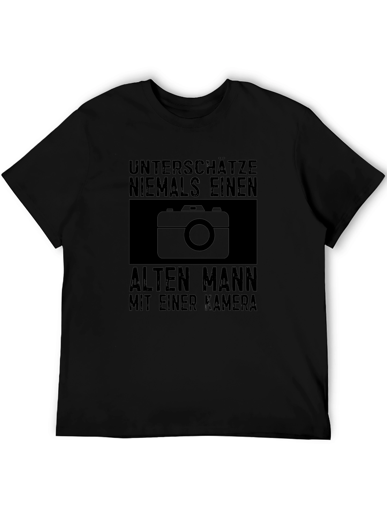 Never Underestimate Old Man with Camera Graphic Tee
