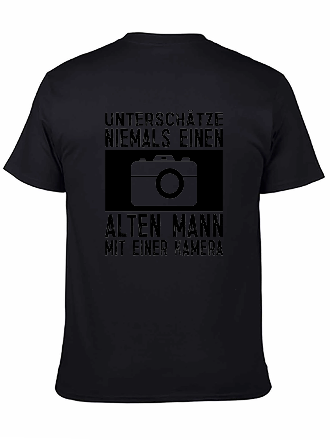 Never Underestimate Old Man with Camera Graphic Tee