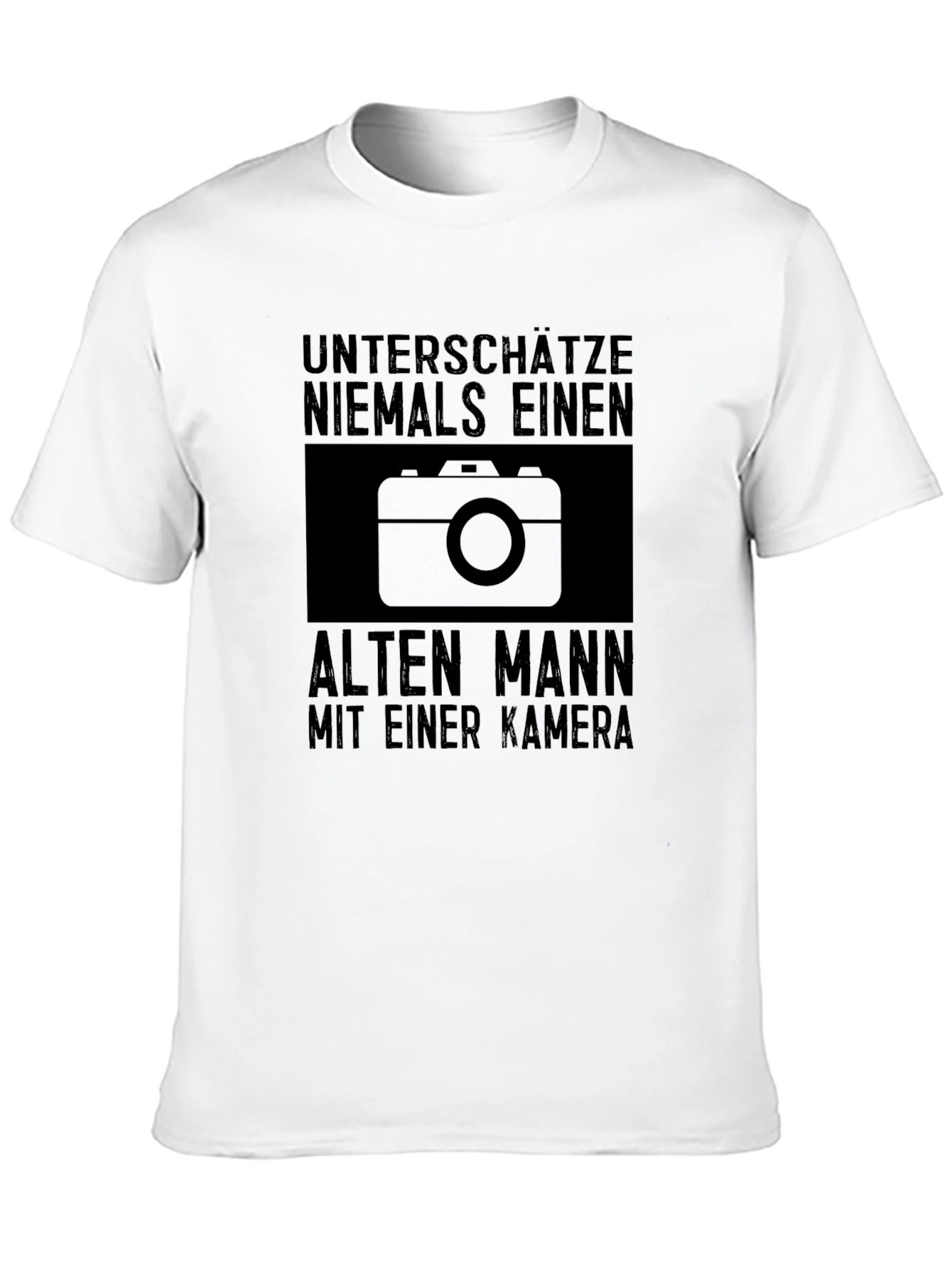 Never Underestimate Old Man with Camera Graphic Tee