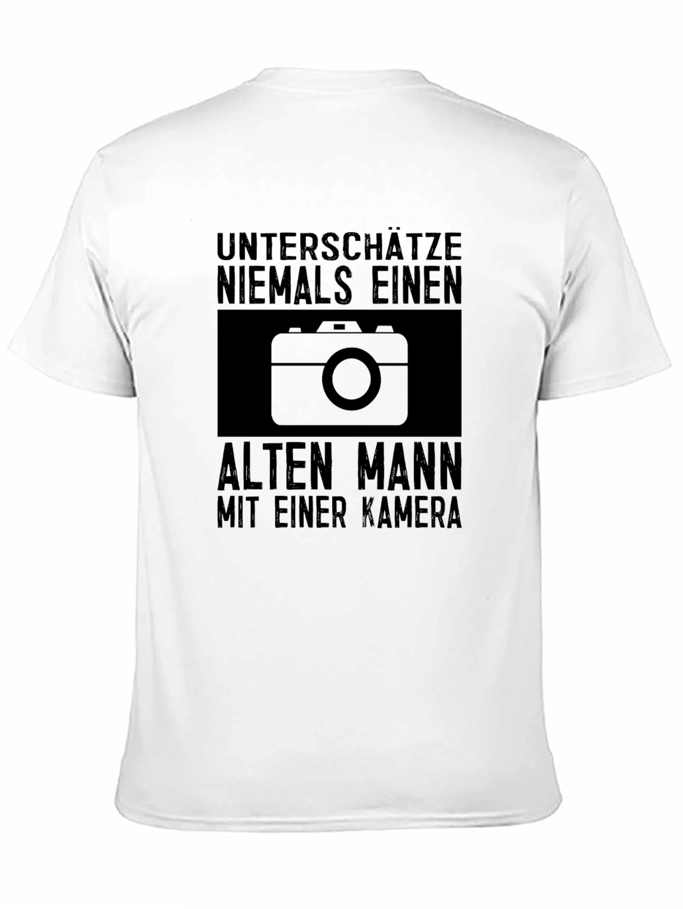 Never Underestimate Old Man with Camera Graphic Tee