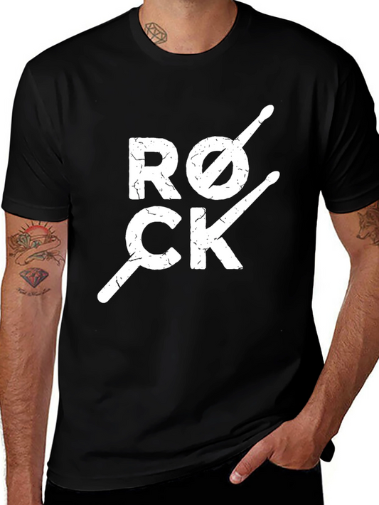 Rock Music Drummer T-Shirt - Black