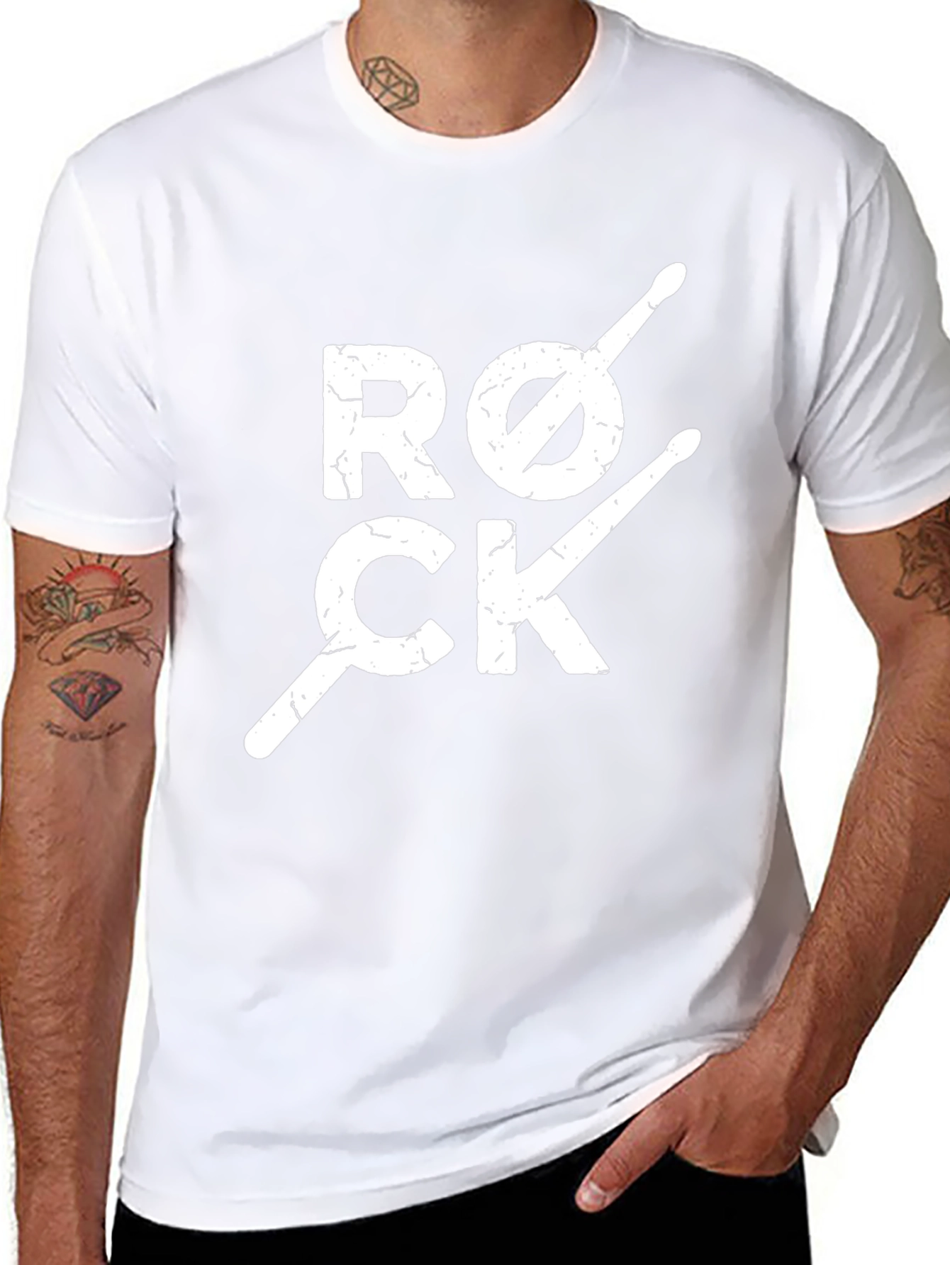 Rock Music Drummer T-Shirt - Black