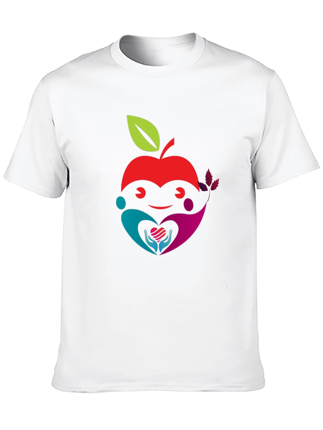 Apple Heart Graphic Black T-Shirt