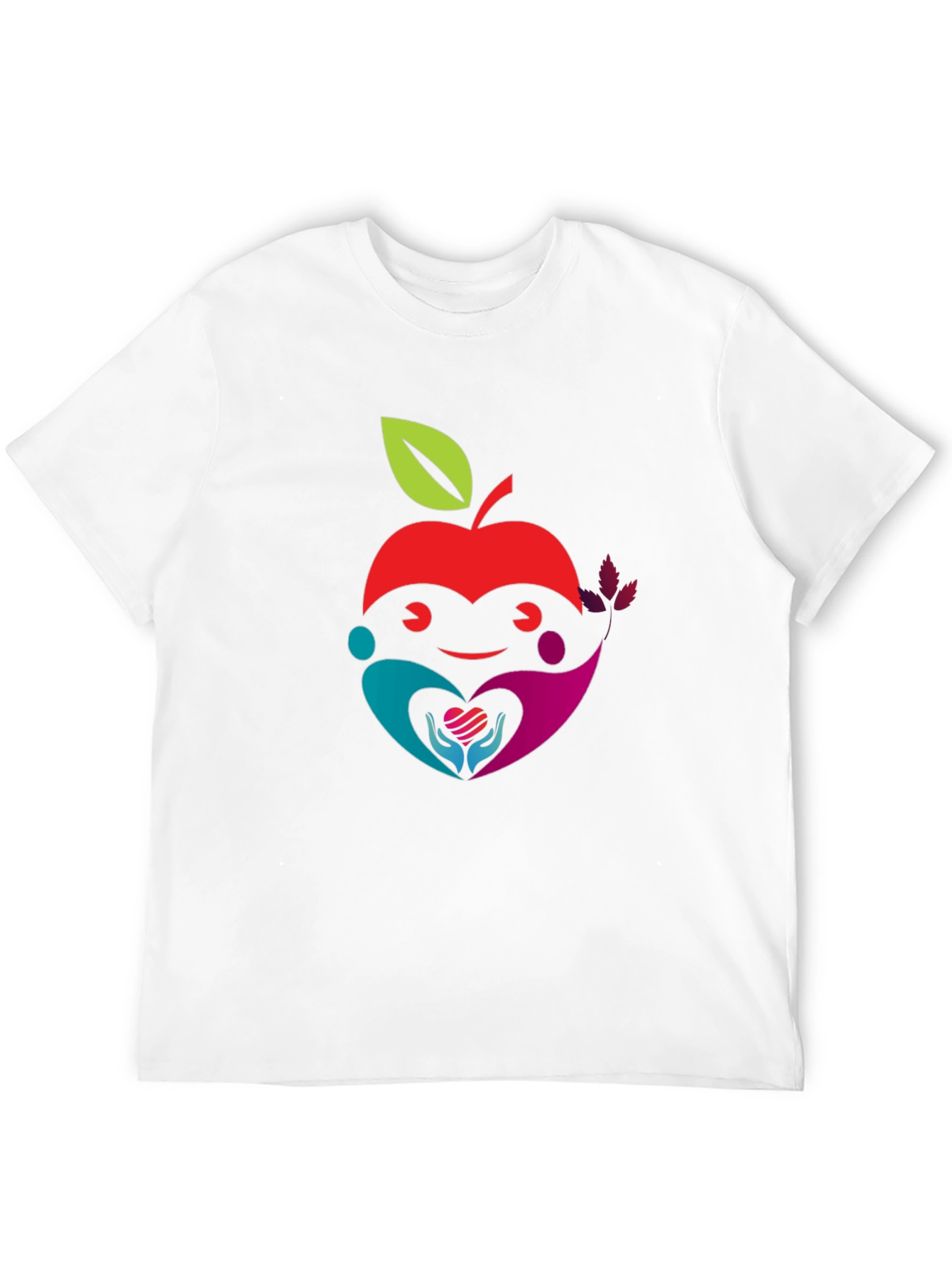 Apple Heart Graphic Black T-Shirt