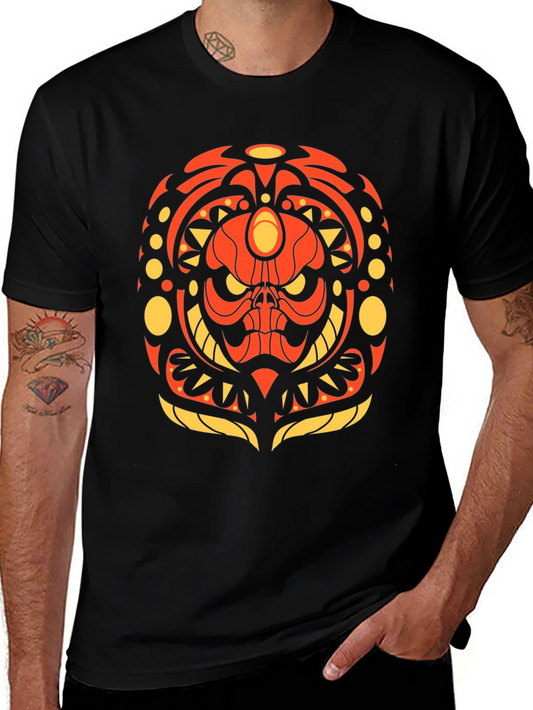Tribal Skull Graphic Tee - Bold & Unique Design