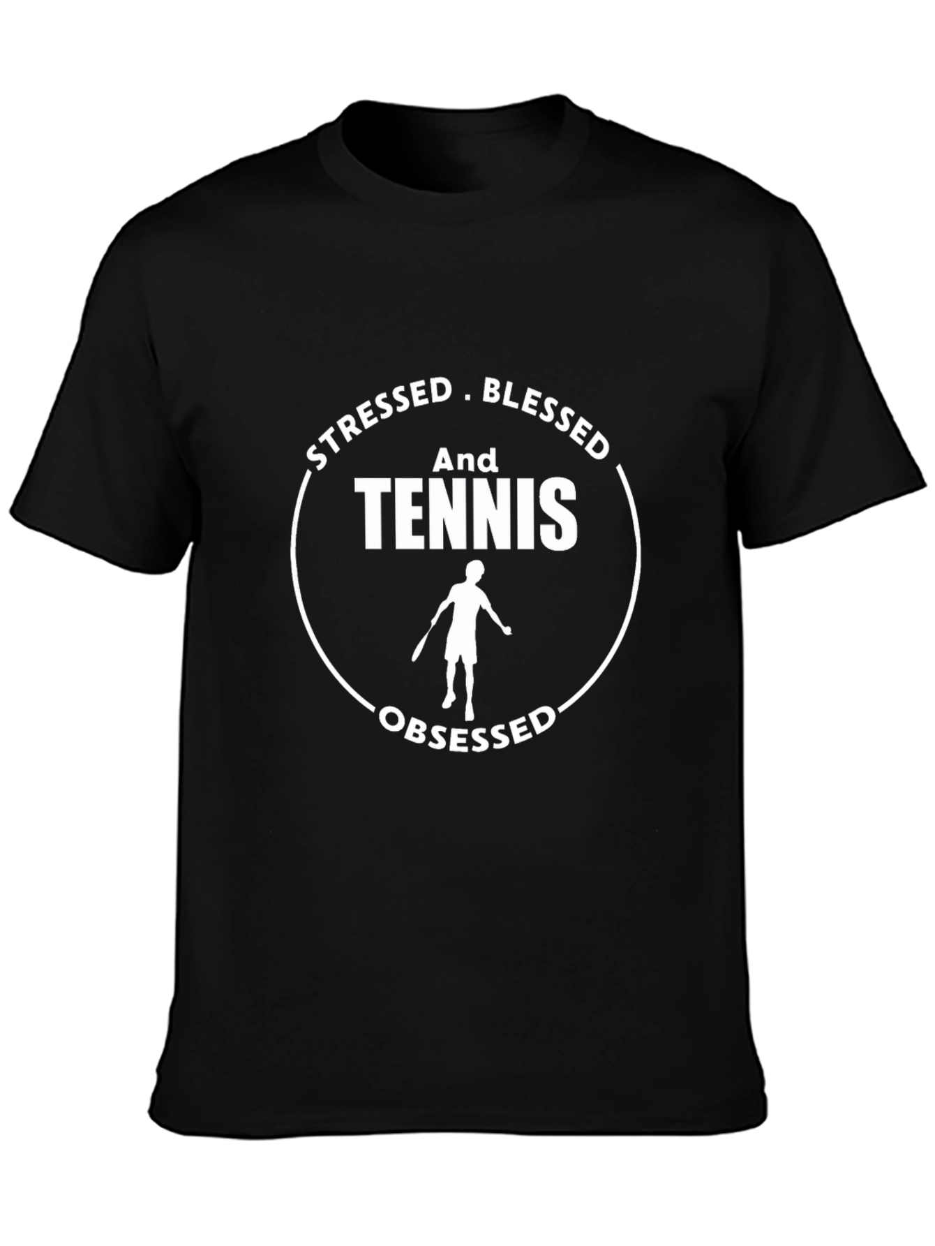 Stressed Blessed Tennis Obsessed Graphic T-Shirt