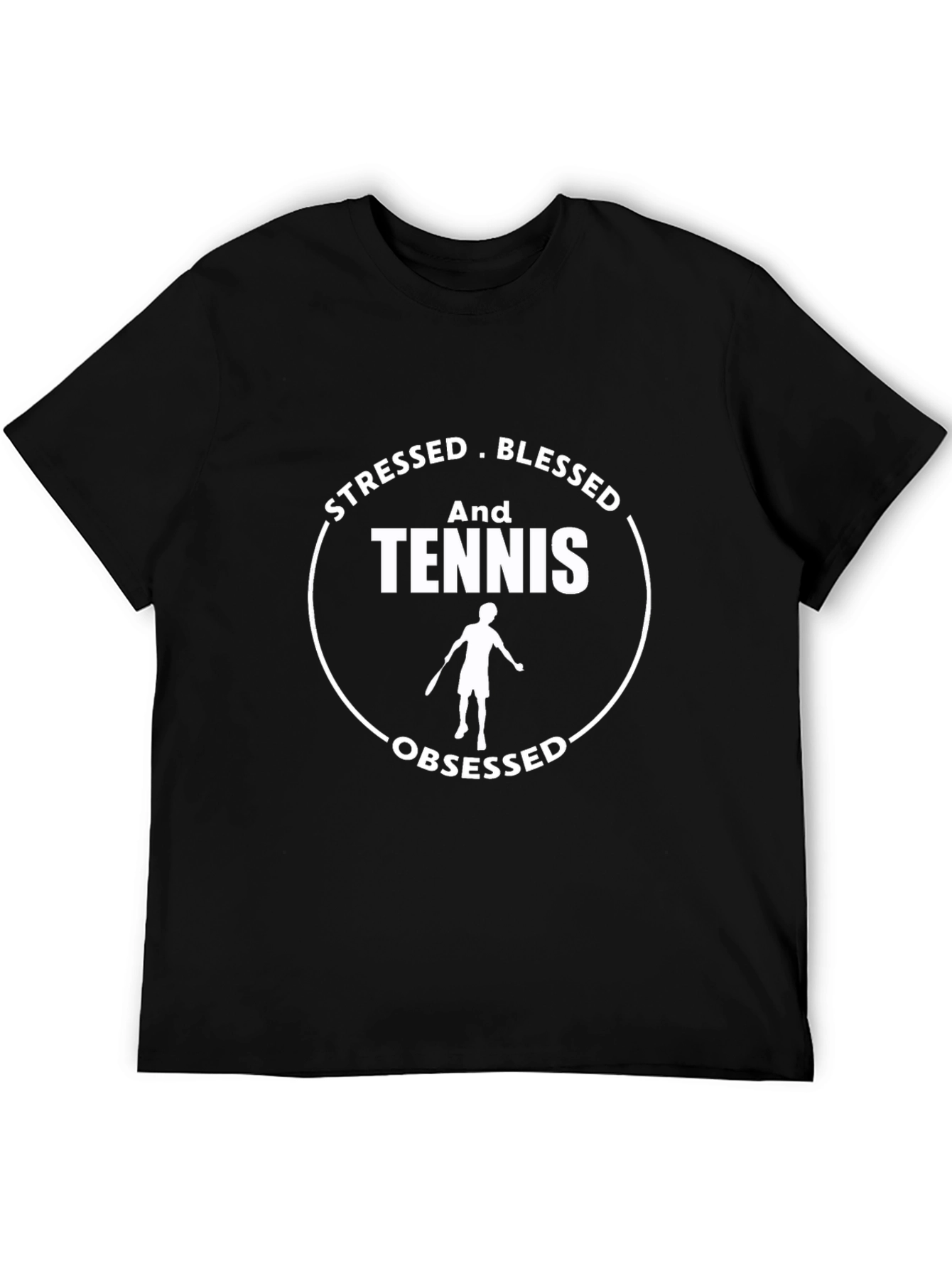 Stressed Blessed Tennis Obsessed Graphic T-Shirt