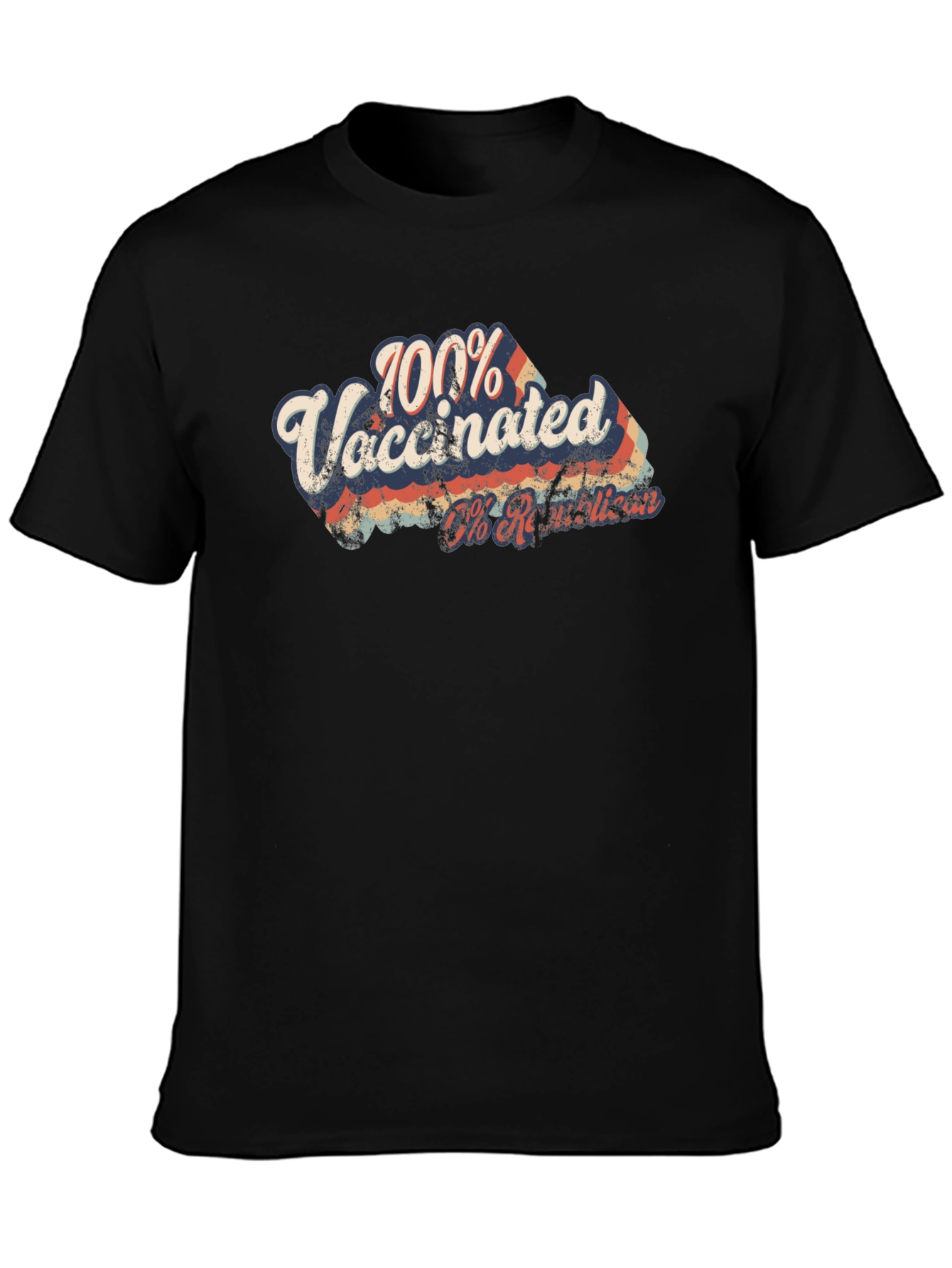 100% Vaccinated Retro Graphic T-Shirt