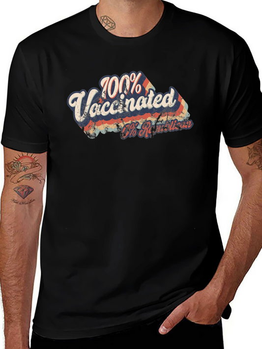 100% Vaccinated Retro Graphic T-Shirt