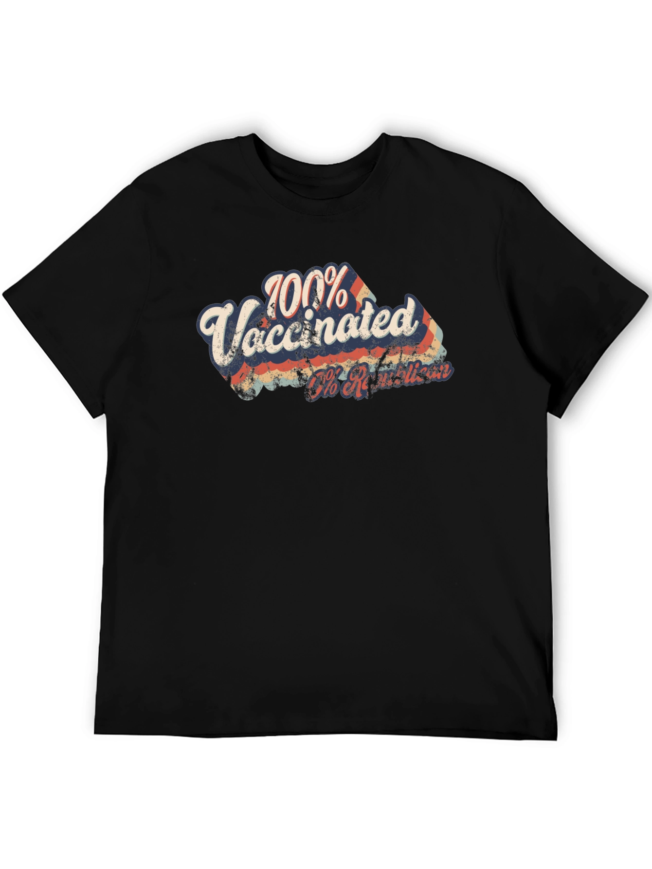 100% Vaccinated Retro Graphic T-Shirt
