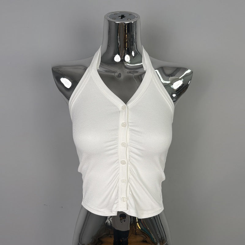 Short Halter Neck Strapless Crop Top for Women