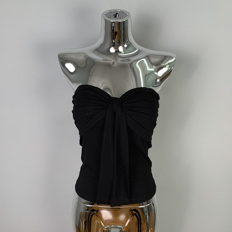 Pleated Padded Tube Top for Women