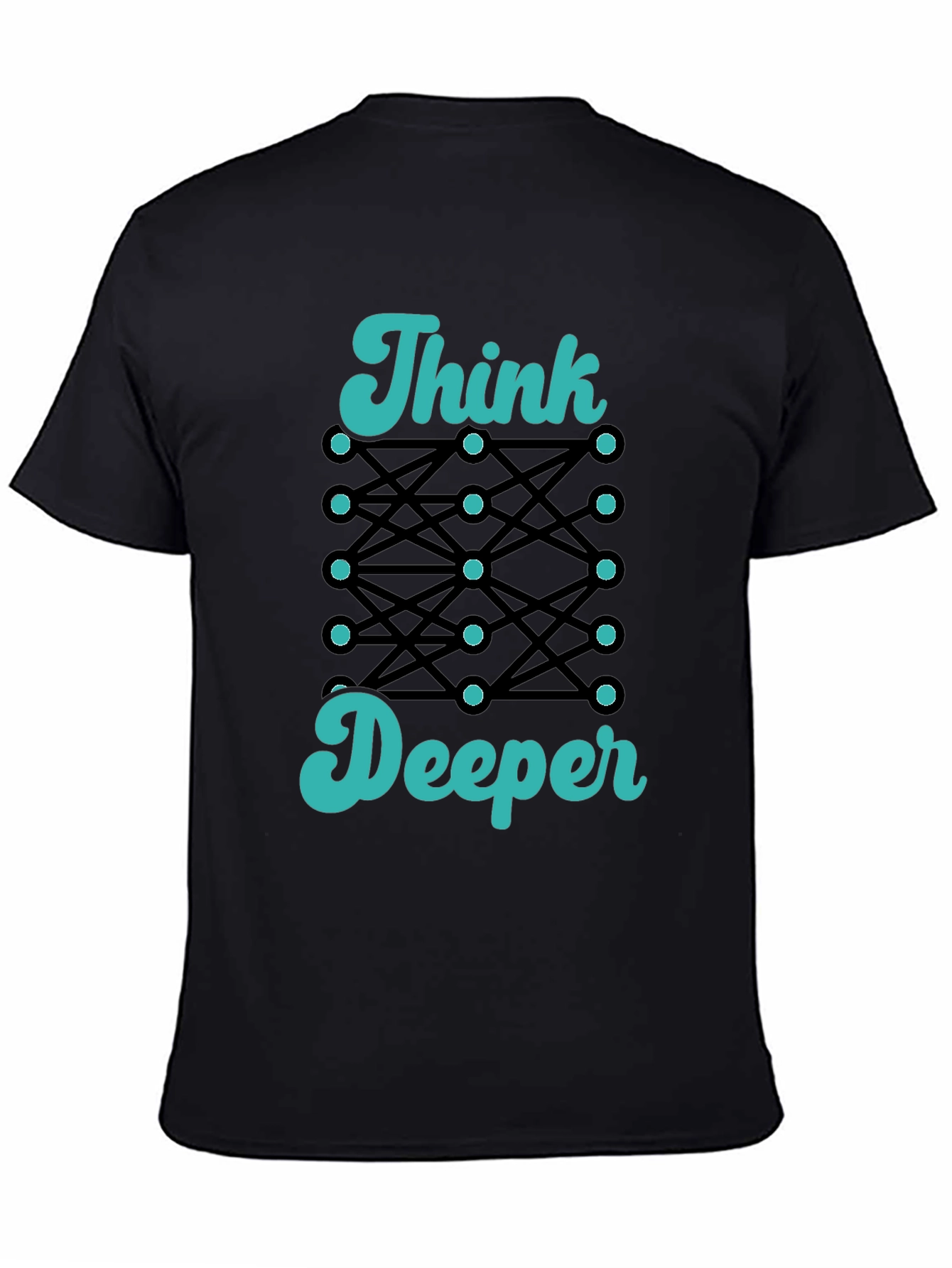 Think Deeper Graphic Tee - Black Cotton T-Shirt