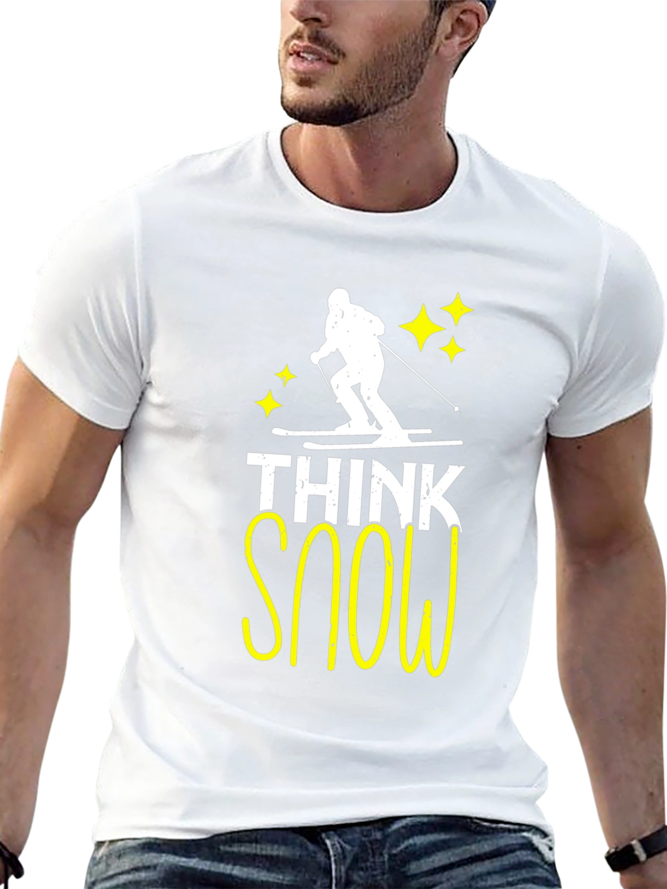 Think Snow Skiing T-Shirt - Black