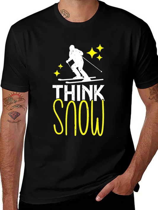 Think Snow Skiing T-Shirt - Black